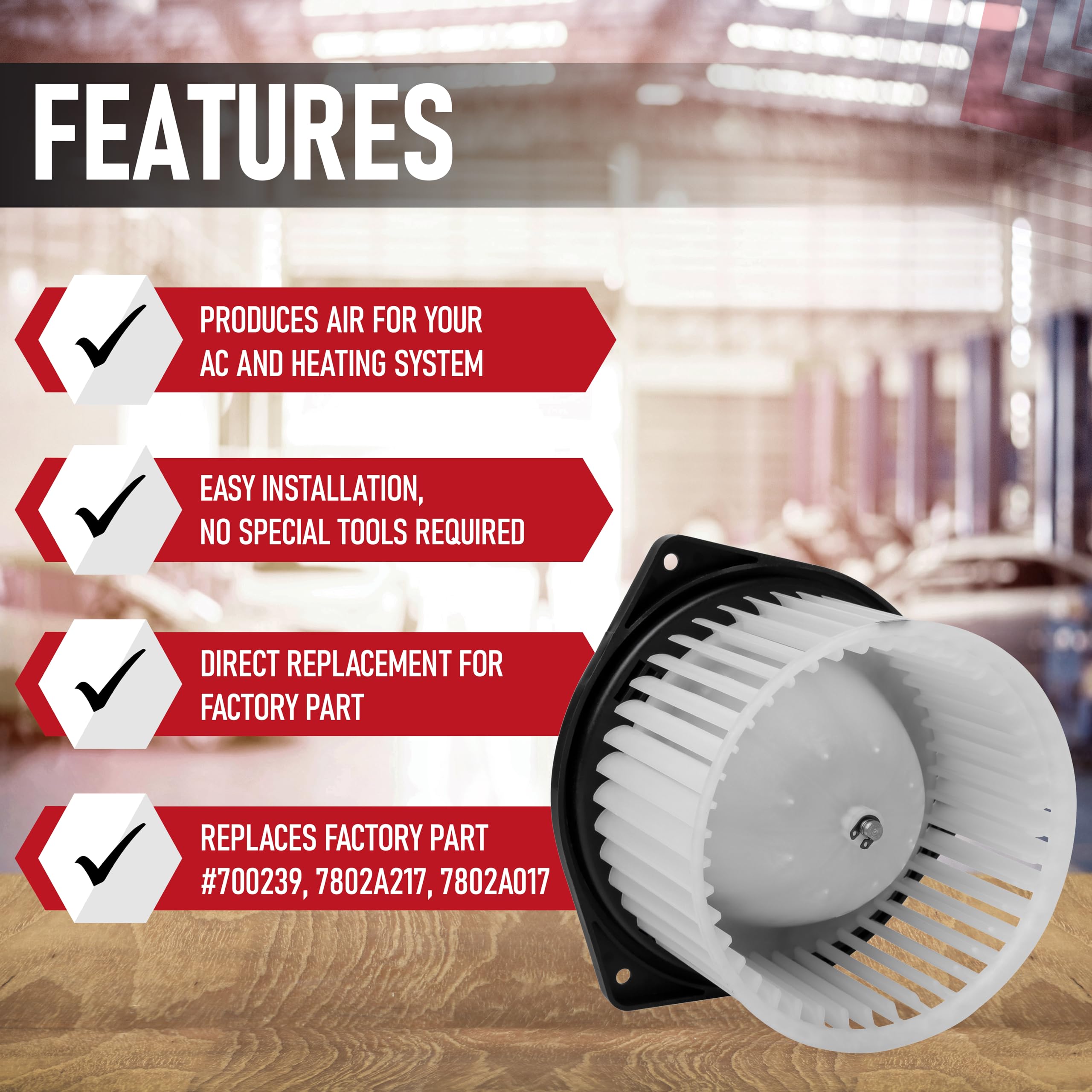 Blower Motor Replacement Assembly By Aa Ignition - Compatible With Mitsubishi Vehicles - 2008-2017 Lancer & 2008-2018 Outlander,