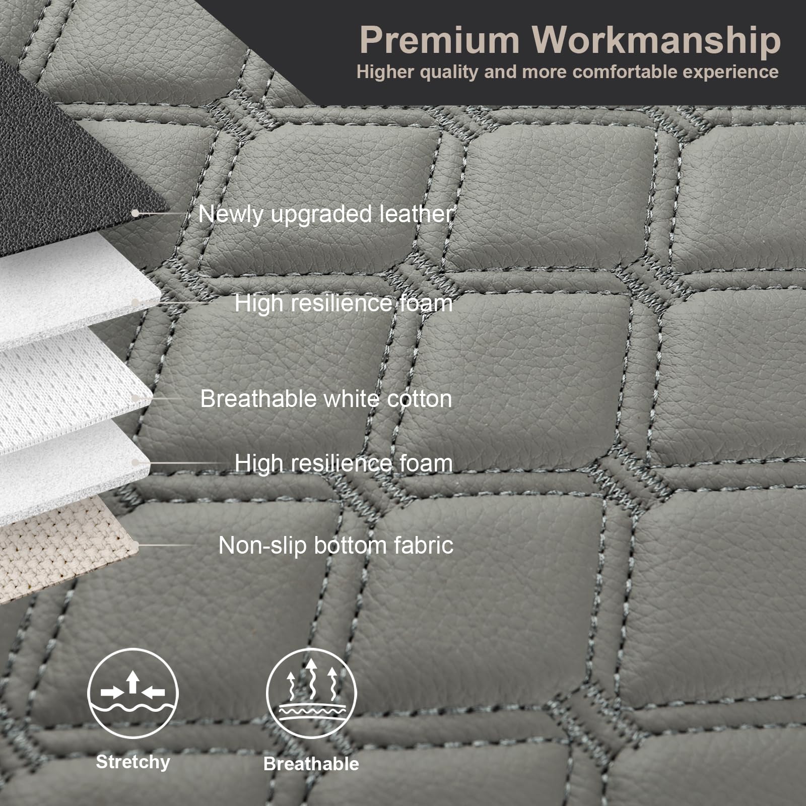 Giant Panda Custom Fit Center Console Cover For Dodge Ram 1500 2500 3500 2002-2012 With Jump Seat - Waterproof Armrest Center Co