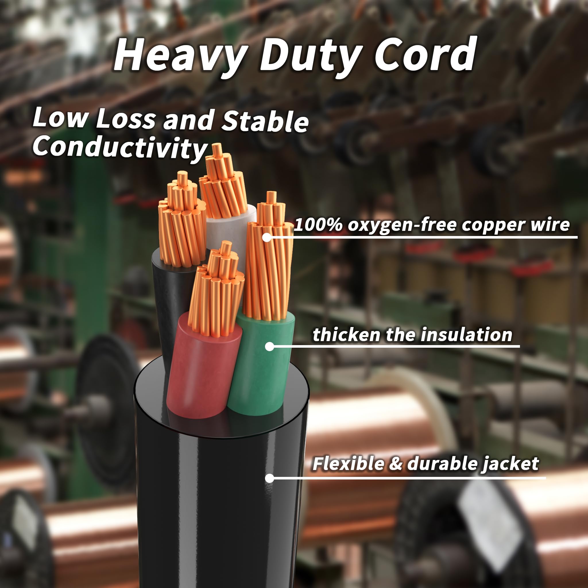 Plugsaf 10 Ft 50 Amp Rv/Ev Extension Cord Outdoor With Grip Handle, 4 Prong Flexible Heavy Duty 6/3+8/1 Gauge Stw Rv Power Cord