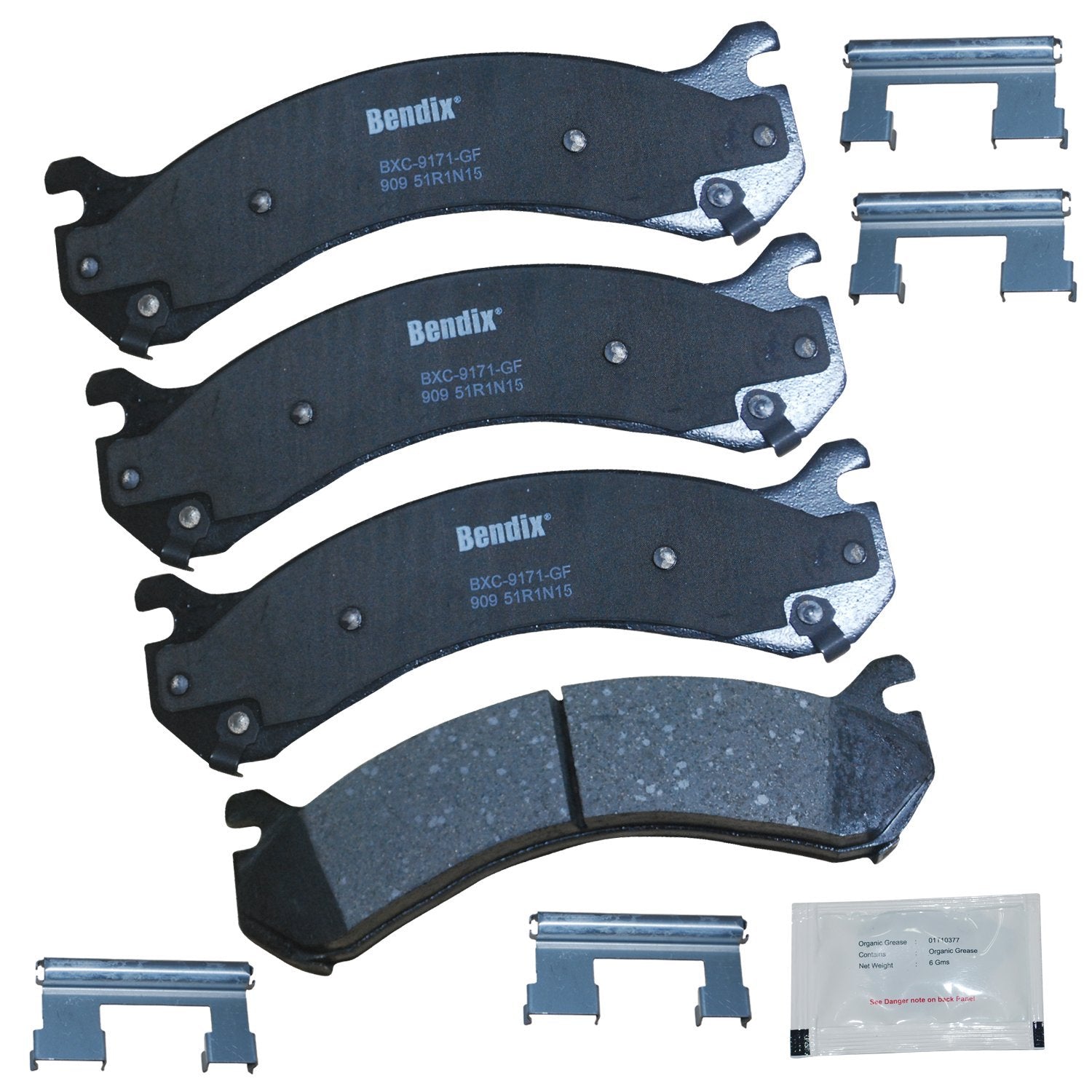 Bendix Priority1 Cfc909 Ceramic Rear Brake Pads For Select Models Chevrolet Silverado 2500, 3500, 3500 Classic, Hd, Gmc Sierra H
