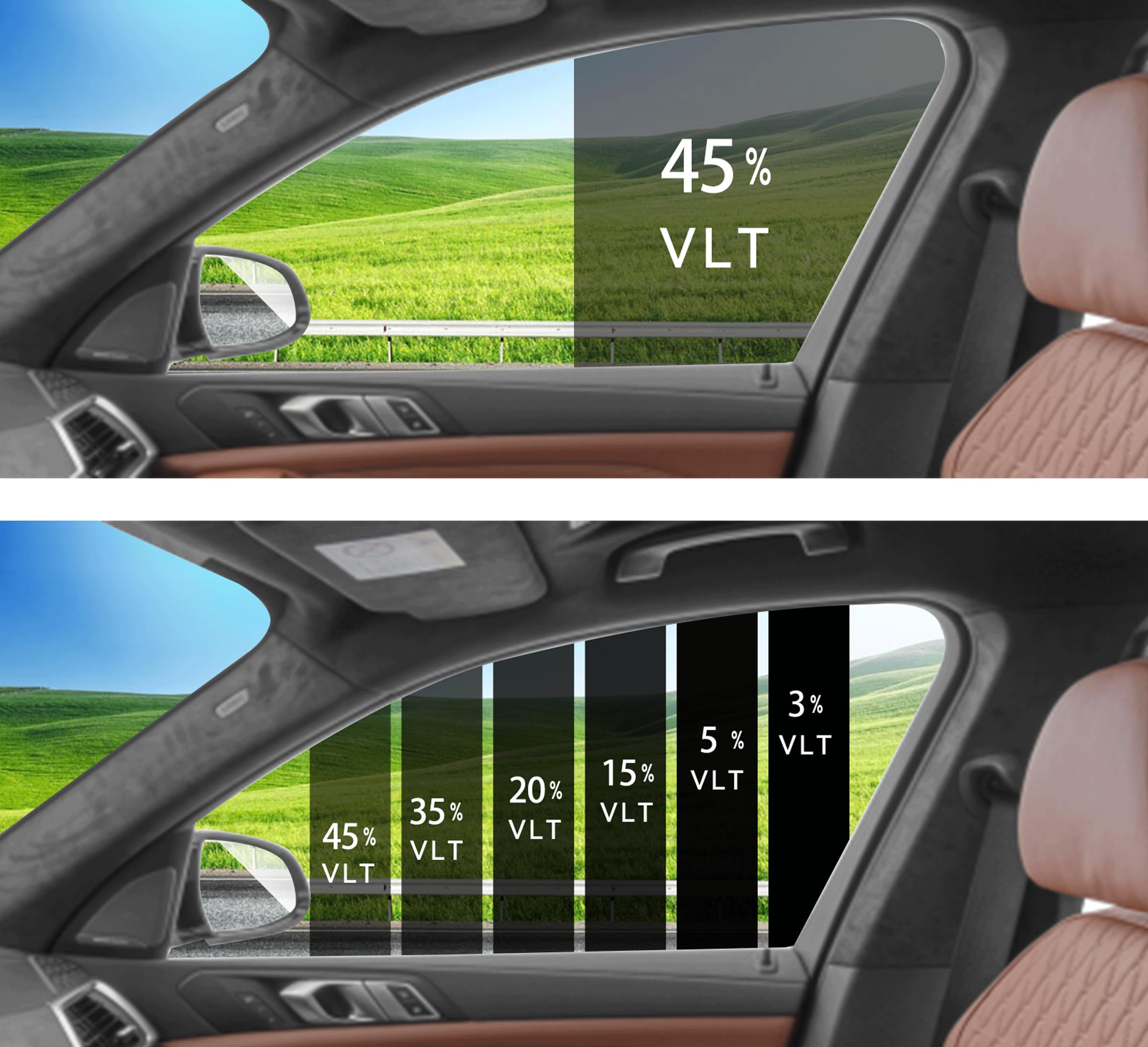 2Ply Premium Window Tint Film For Car 20''In X 15'Ft (45% Vlt), Protects Privacy, Blocks Uv And Reduces Heat, Film Roll For Car