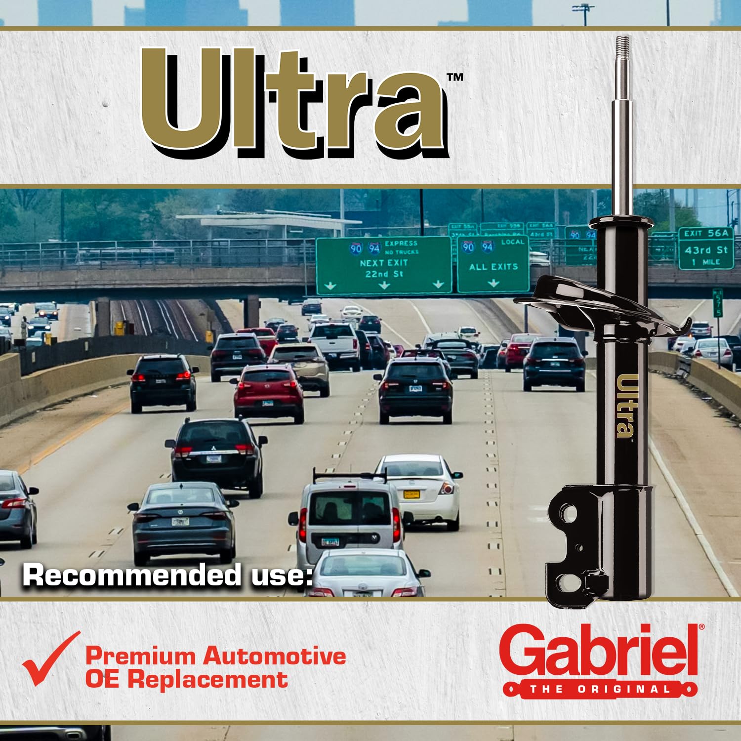 Gabriel G56820 Ultra Front Right Strut For 05-09 Hyundai Tucson; 05-10 Kia Sportage (1 Pack)