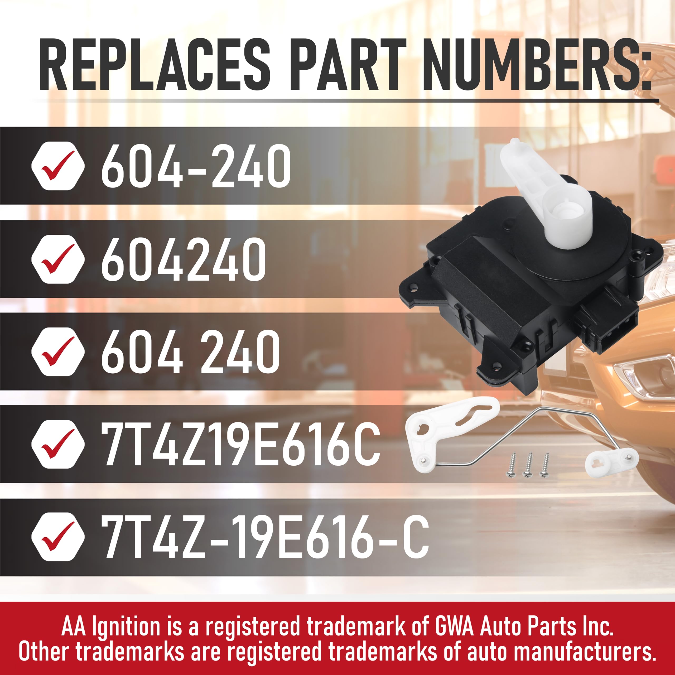 Hvac Air Blend Door Actuator Replacement By Aa Ignition - Passenger Side - Compatible With Ford & Lincoln Vehicles - 2007-2014 E