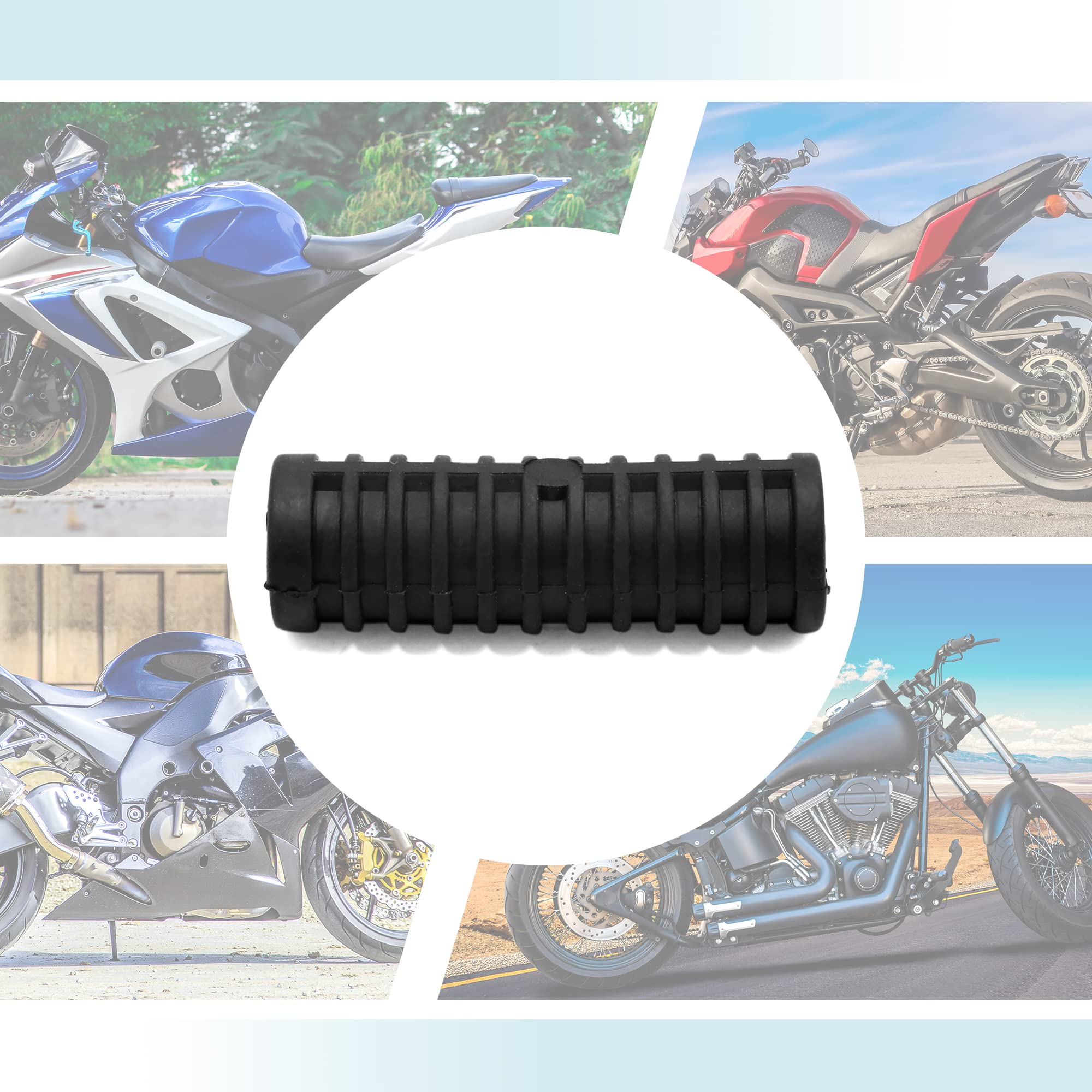 Uxcell 1 Pair 15Mm Rubber Nonslip Footrest Pedal Foot Peg Cover Shell Black For Motorcycle