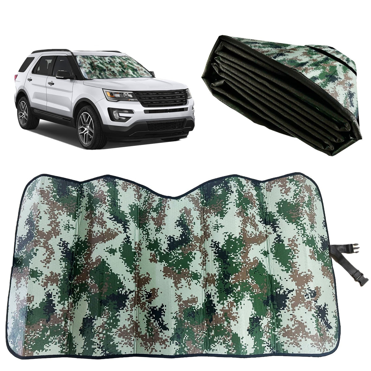 Gwuskdt Car Windshield Sunshade-Thicken 5-Layer Bubble Block Heat And Sun Uv Rays,Front Windshield Sun Shade- Keeps Your Vehicle