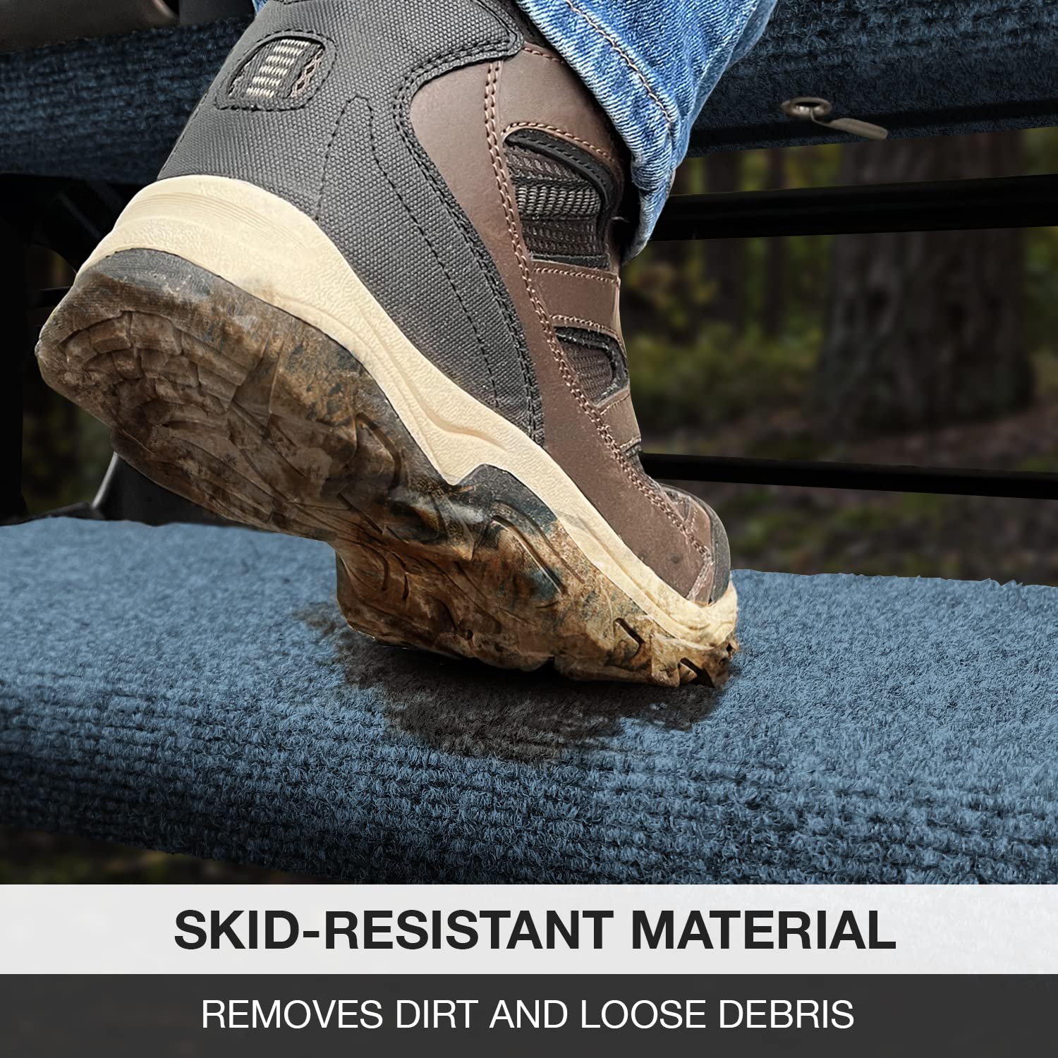 Prest-O-Fit 2-0352 Outrigger RV Step Rug Atlantic Blue 23 In. Wide, 22 - Inch X 23 - Inch