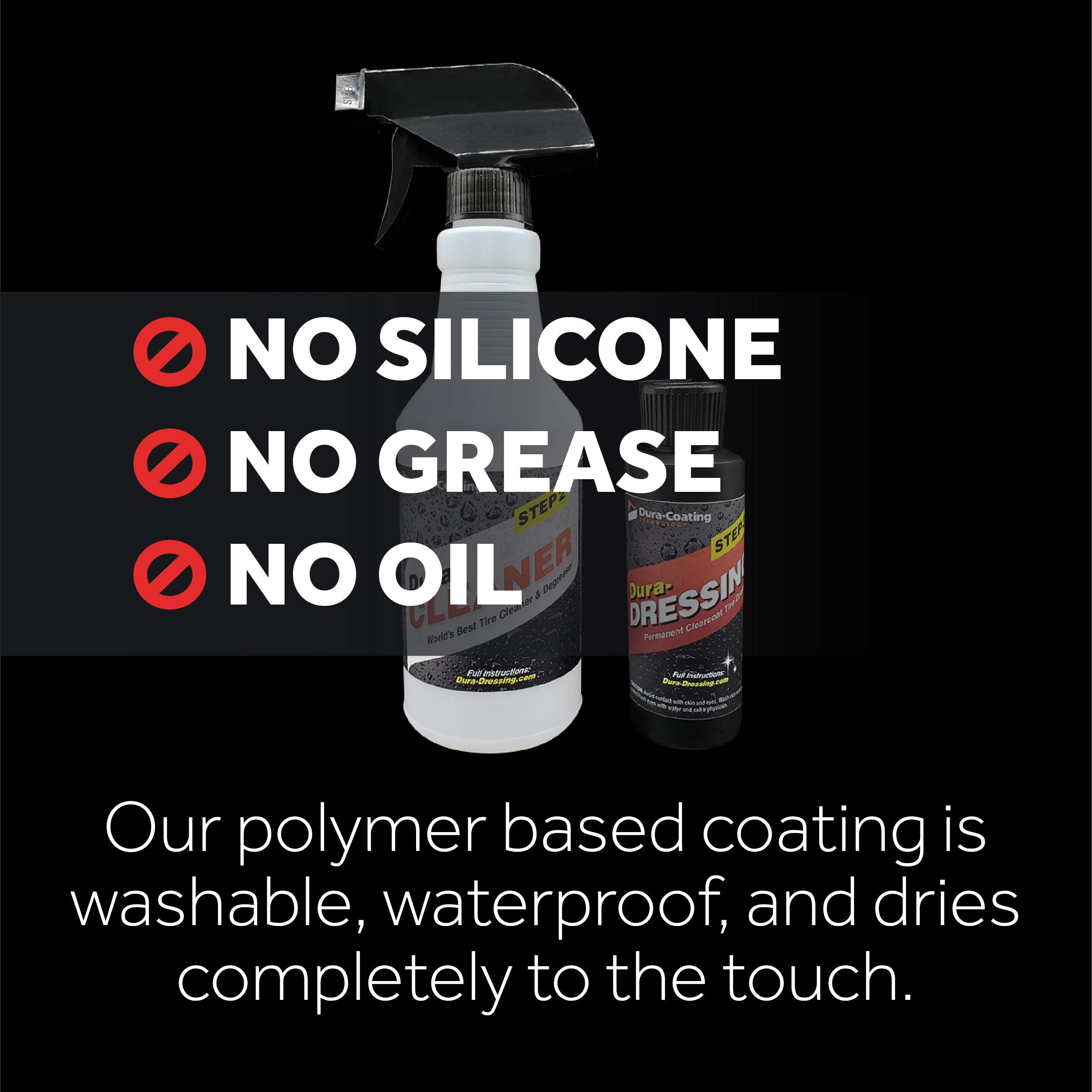 DURA-COATING TECHNOLOGY Dura-Dressing Total Tire Kit - Single Car Tire Dressing & Cleaning Kit Made in USA for a Perfect Shine