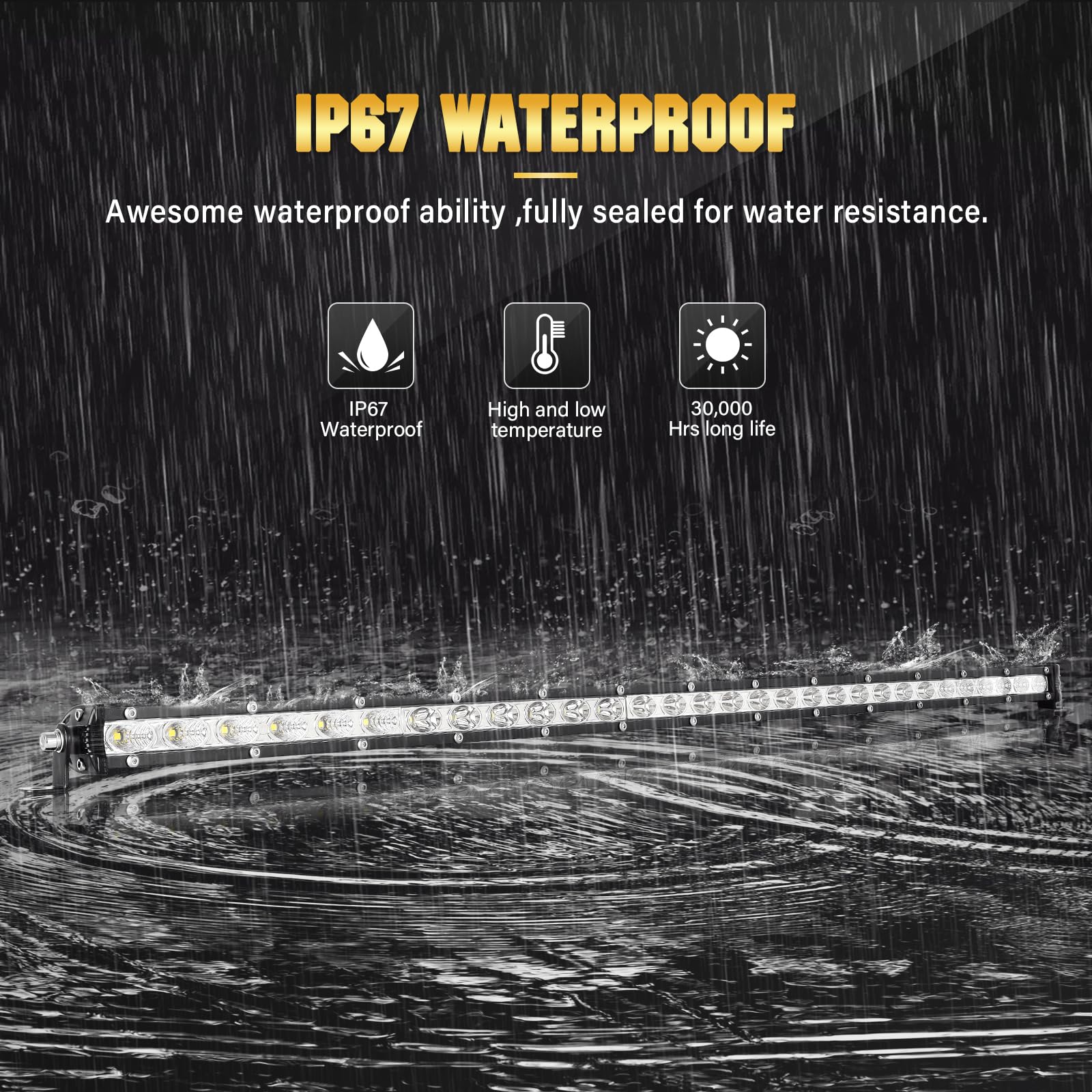 Skyworld 32 Inch 150W Single Row Led Light Bar Low Profile Ultra Thin Slim Mini Spot Flood Combo Beam Off Road Driving Lights Le