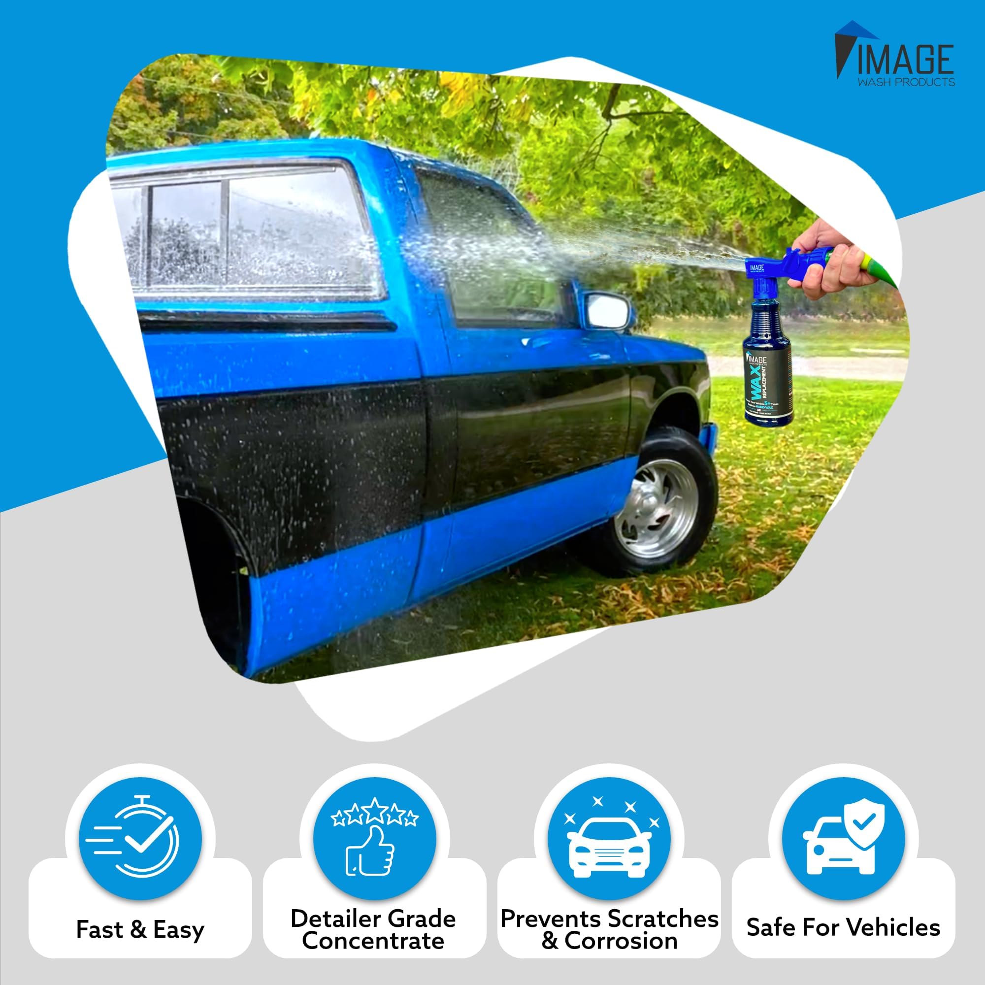 Image Wash Products Wax Replacement (Foamable) - Protectant For Trucks/Rv'S/Cars/Boats/Trailers/Equipment. ((16 Fl Oz (Pack Of 1