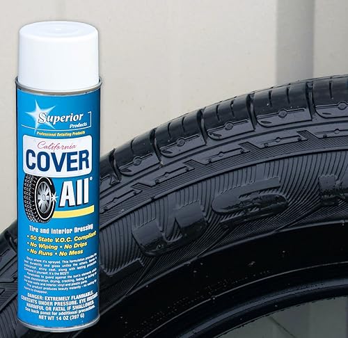 Superior Products California Cover All Automotive Tire Shine Aerosol Spray Can & Professional Grade -Tire Dressing - High Gloss