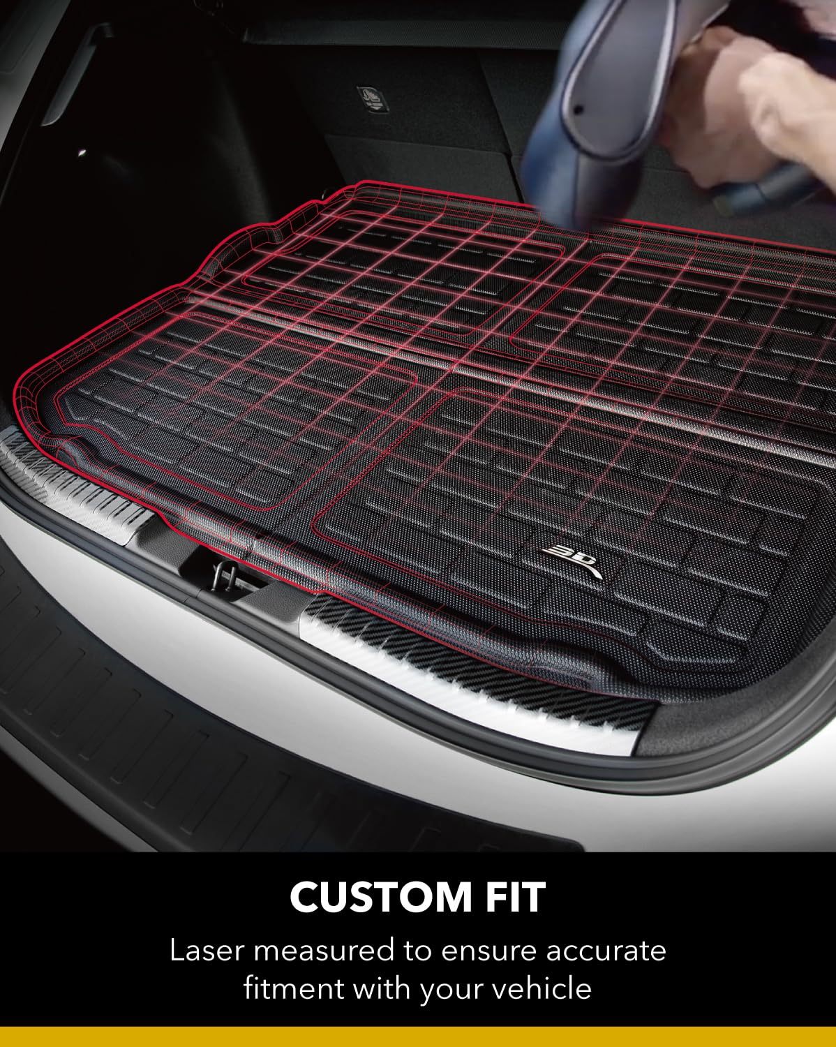 3D Maxpider Custom Fit Kagu Cargo Liner (Black) Compatible With Gmc Acadia 2017-2023 - Cargo Liner