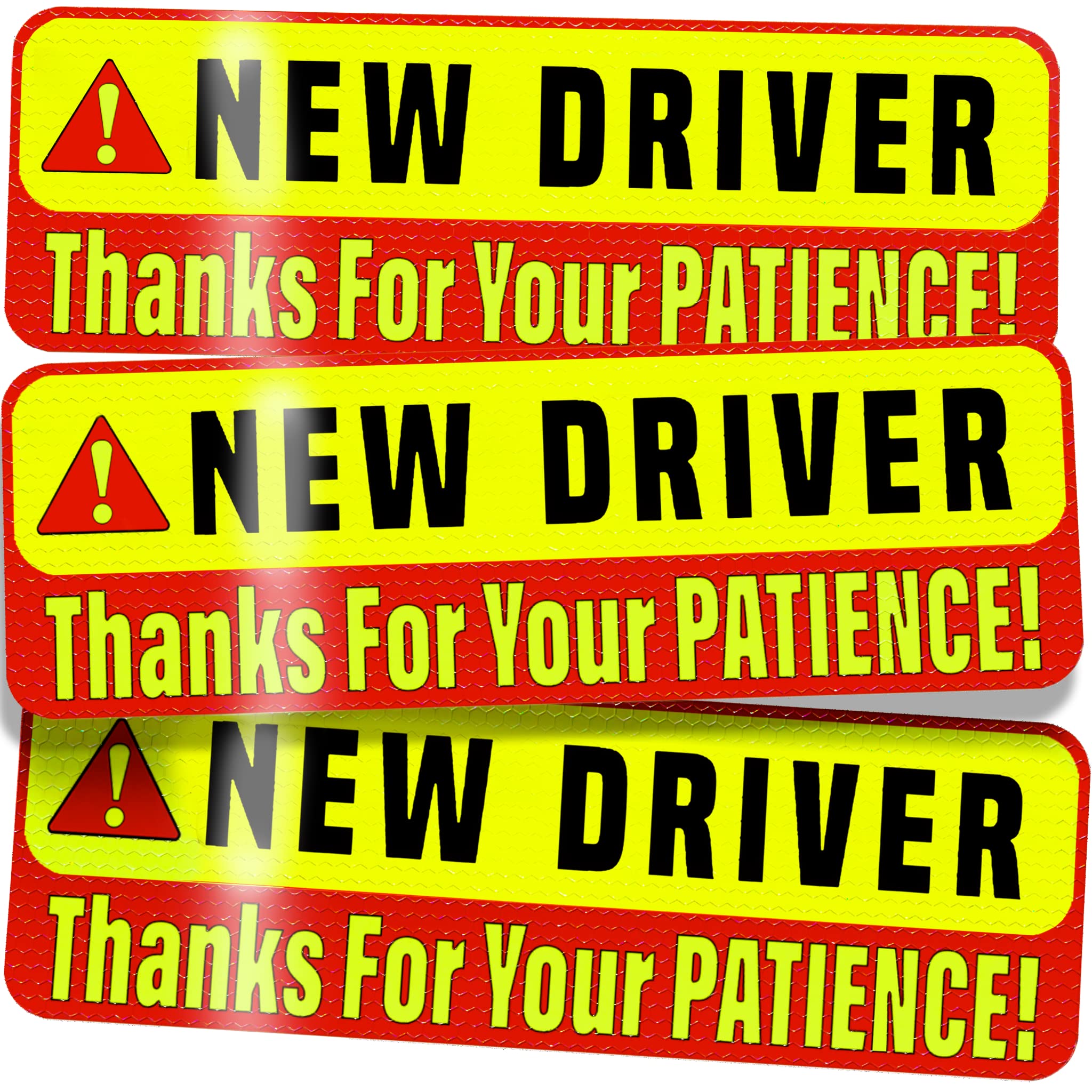 New Driver Magnet For Car - Extra Strong Hold - 9.72'' By 3.24'' - 3 Pack - Essential Magnetic Student Driver Sticker Signs - Re