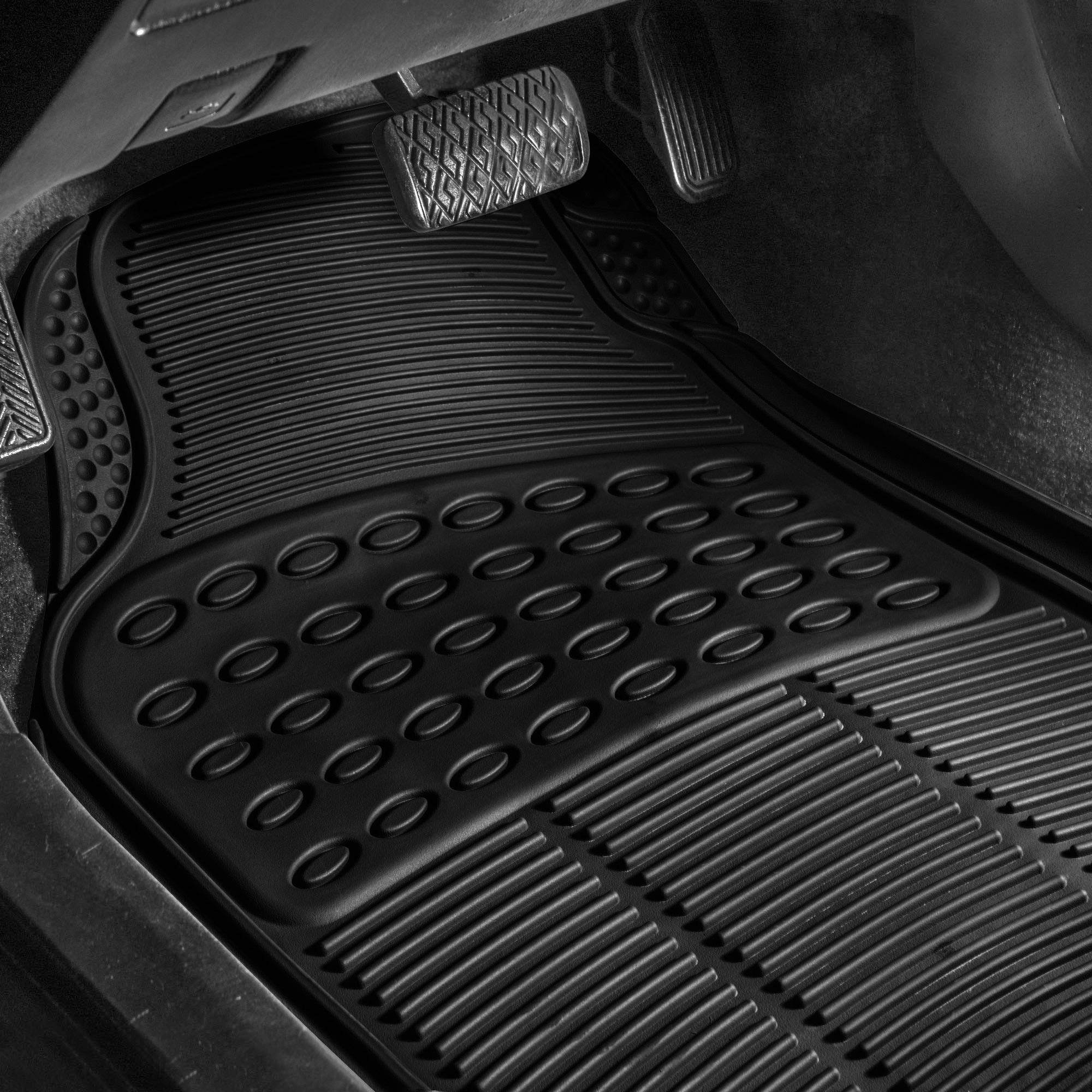 Fh Group Car Floor Mats - Heavy-Duty Rubber Floor Mats For Cars, Universal Fit 3 Rows Full Set, Trimmable Automotive Floor Mats,