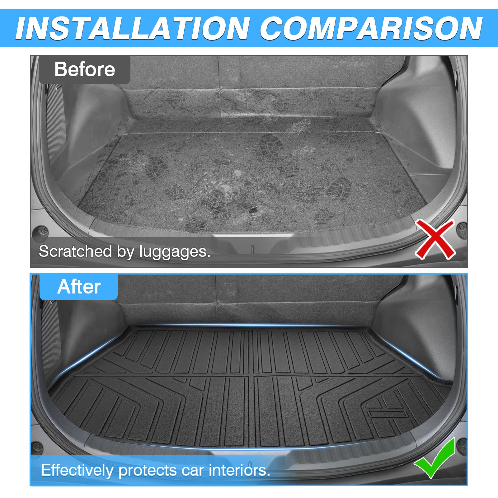 Powerty Cargo Mat Compatible For Subaru Solterra 2023 2024 2025 Accessories All Weather Cargo Liner Tpe Rear Trunk Mat