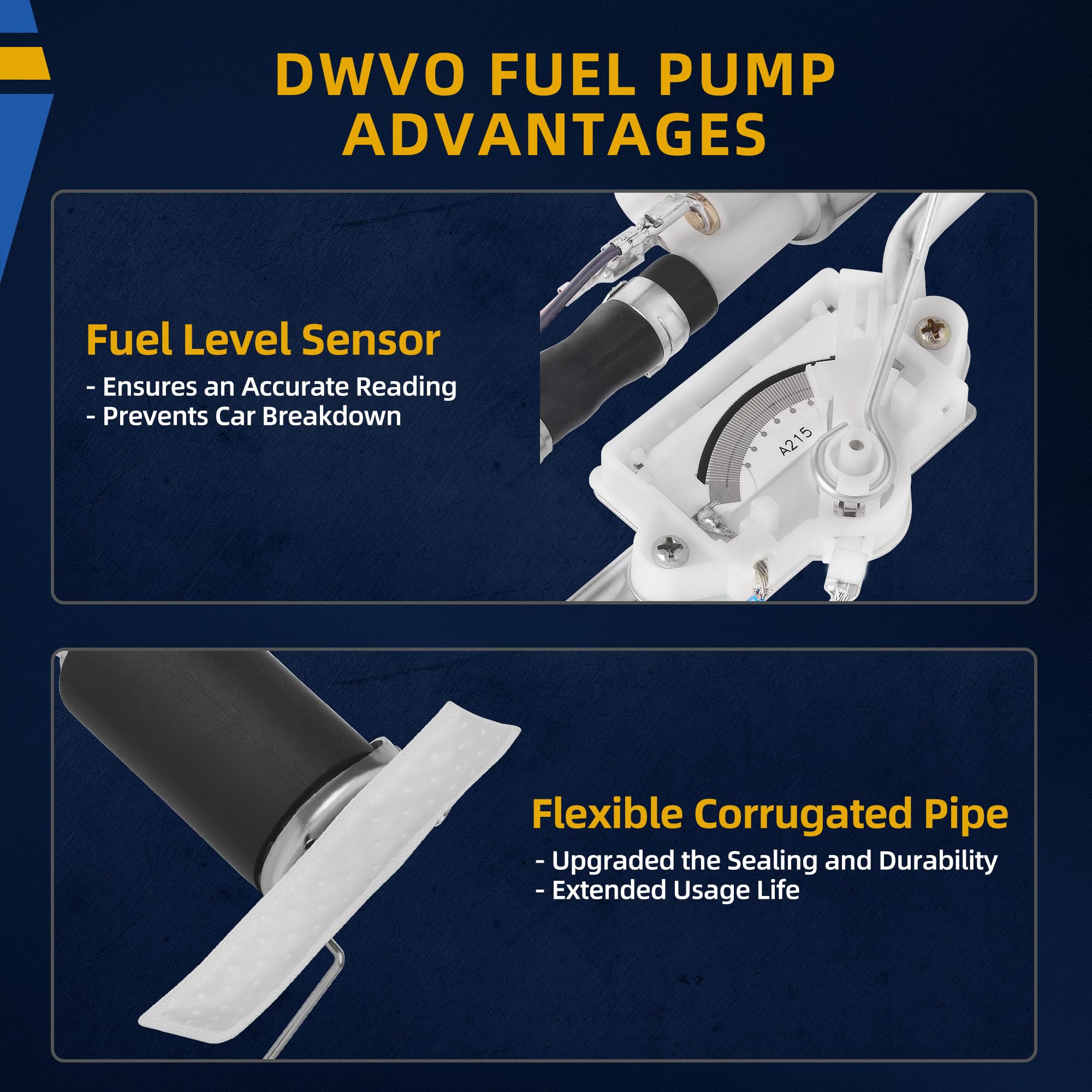 Dwvo Fuel Pump Compatible With 1989-1997 Ford Ranger Mazda B2300 B3000 B4000 2.3L 2.9L 3.0L 4.0L Regular Cab