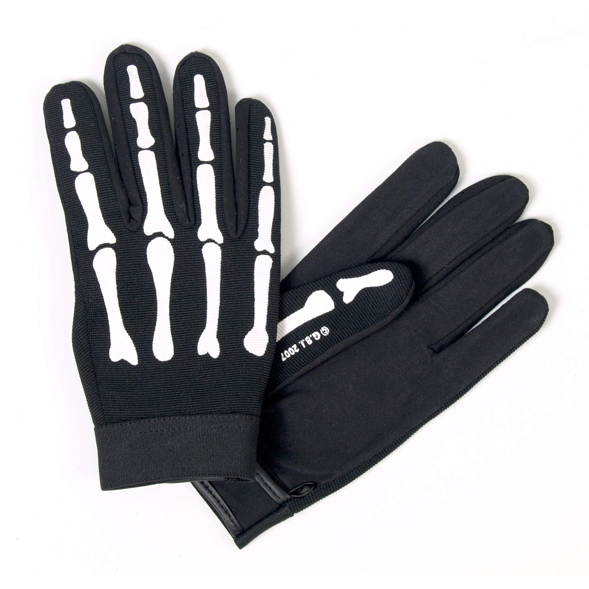 Hot Leathers Gvm2007 Black; Xl Skeleton Mechanic Gloves (Black, X-Large)