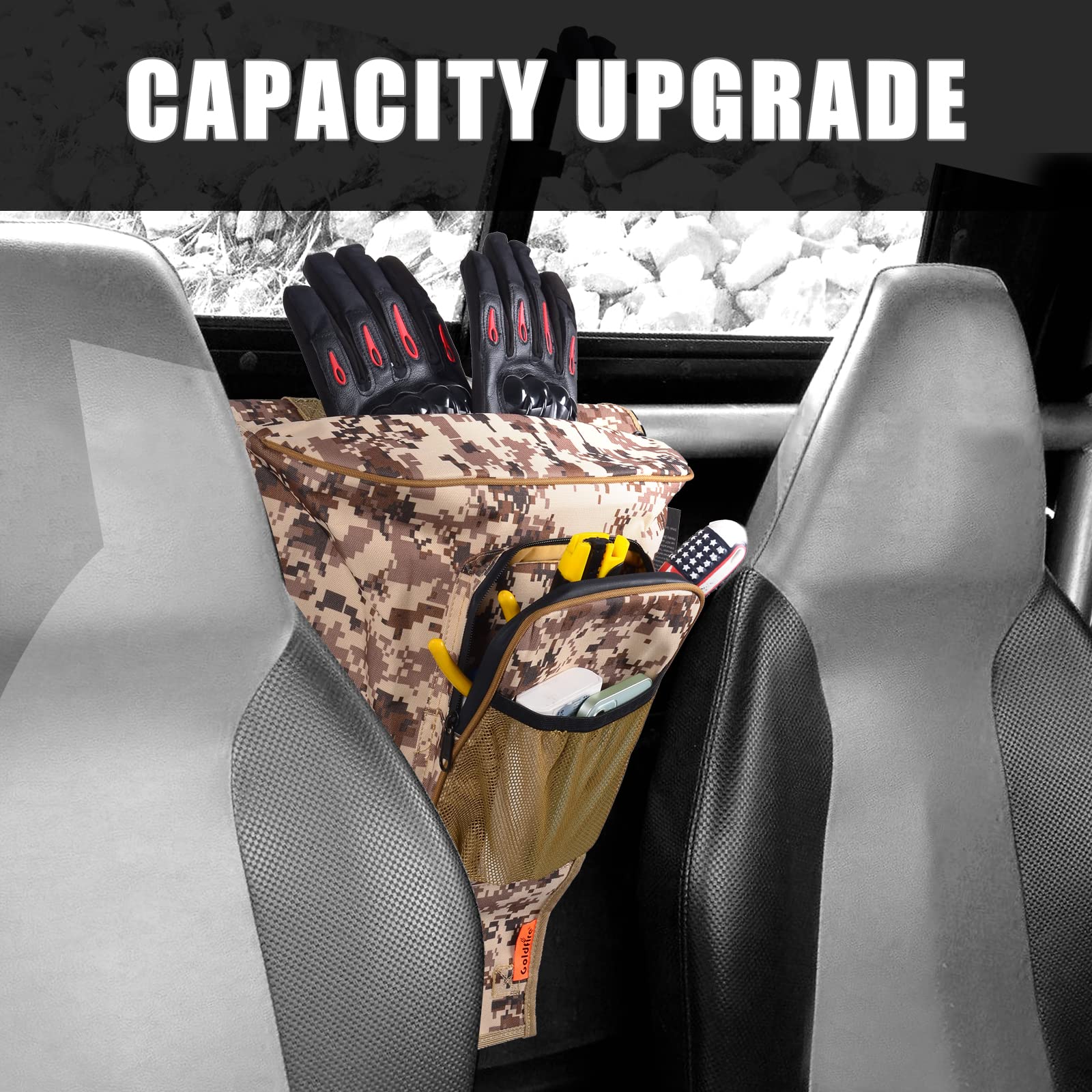 Sresk Rzr Storage Bag,Center Seat Storage Bag,Universal Rzr Accessories Fits For Polaris Razor 570 800 S 900 1000 Xp (Camo)