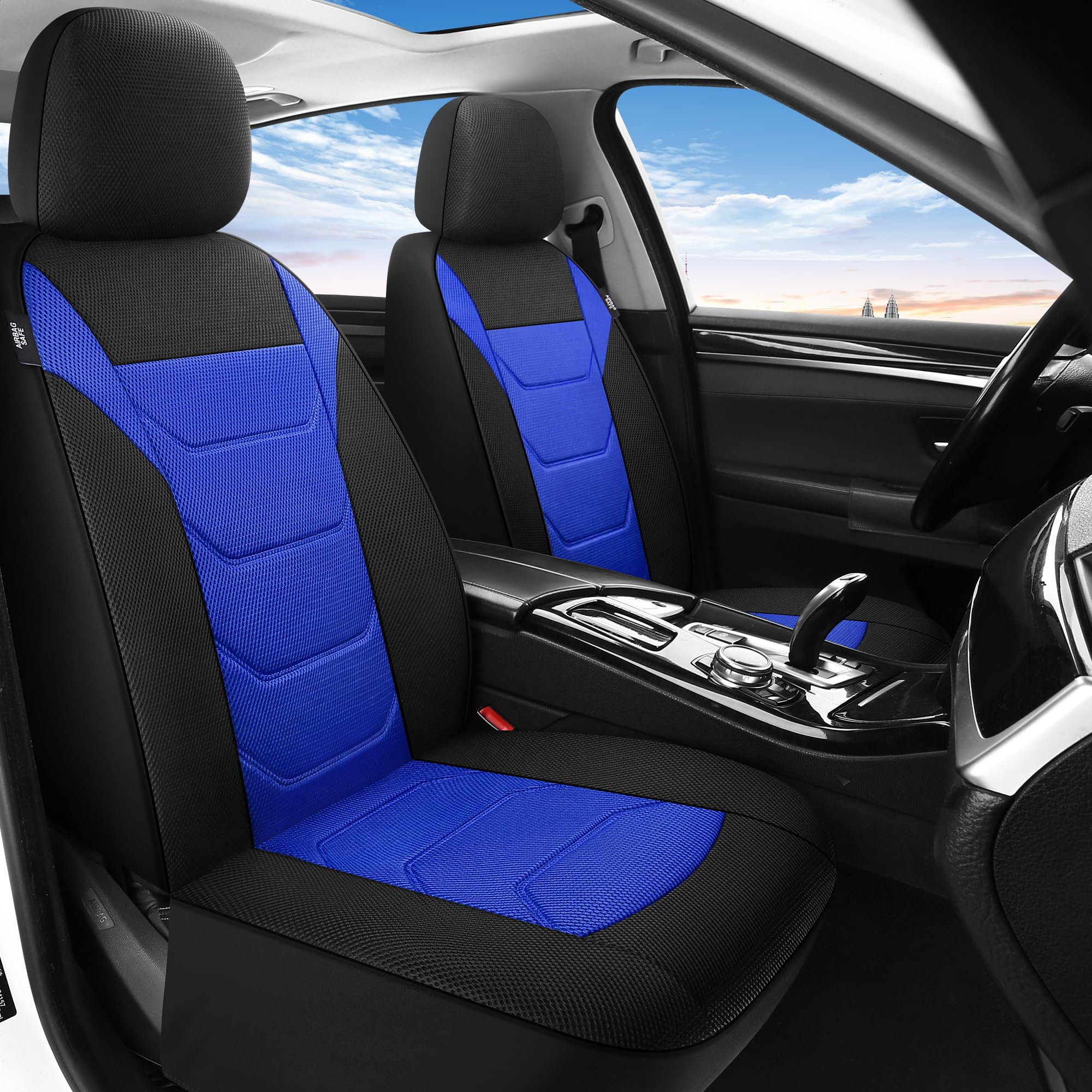 Pariiaotin 3D Air Mesh Car Seat Cover Full Set Washable and Breathable Premium Cloth Automotive Vehicle Seat Covers for Cars Int