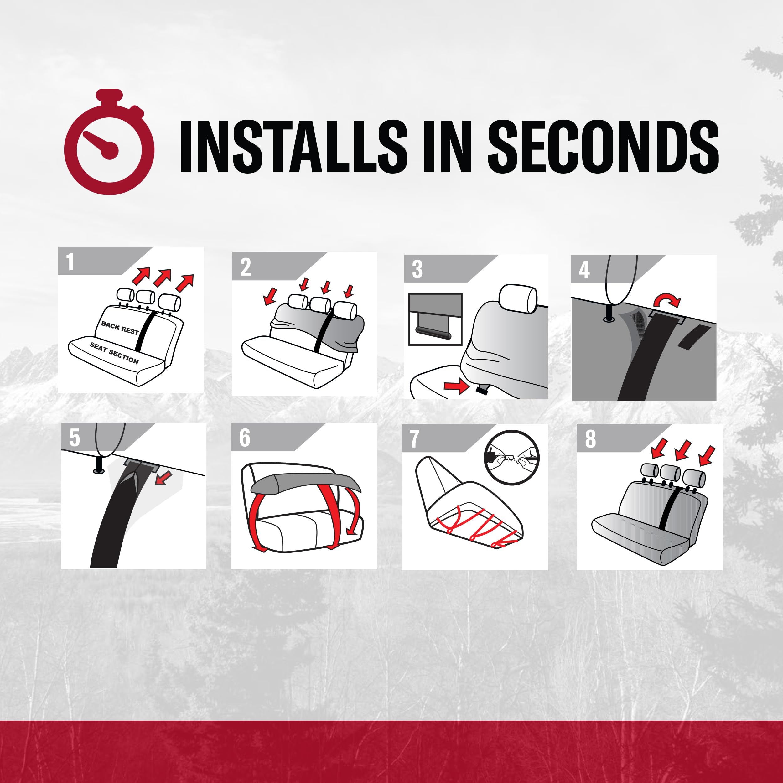 DICKIES 3-Piece Trader Seat Covers, Front and Rear Seat Covers for Cars and SUVs, Heavy-Duty Car Seat Covers, Water-Resistant SU