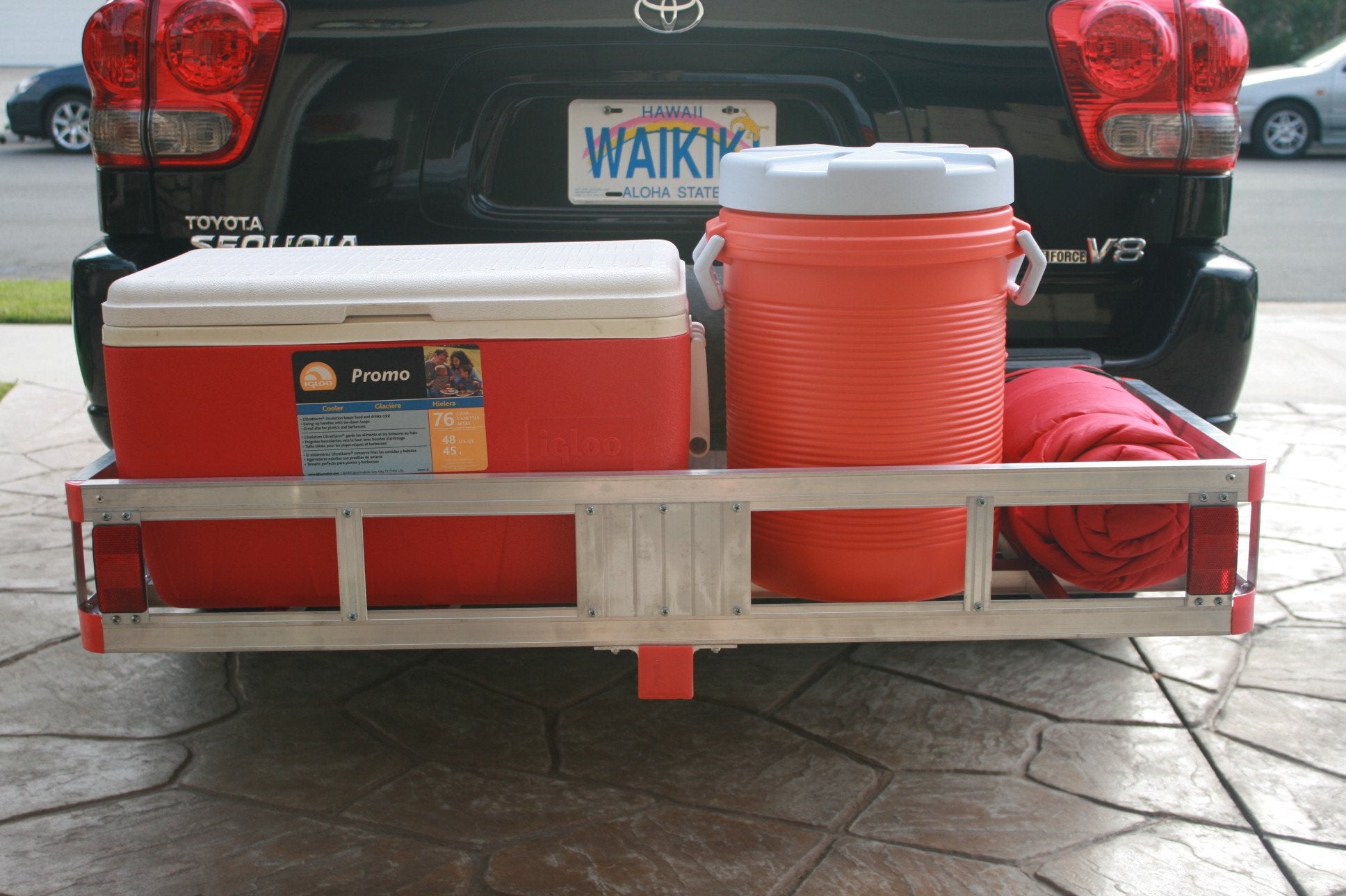 MaxxHaul 70108 Aluminum Cargo Carrier With High Side Rails- Trailer Hitch Mount For RV's, Trucks, SUV's, Vans, Cars With 2'' Hit