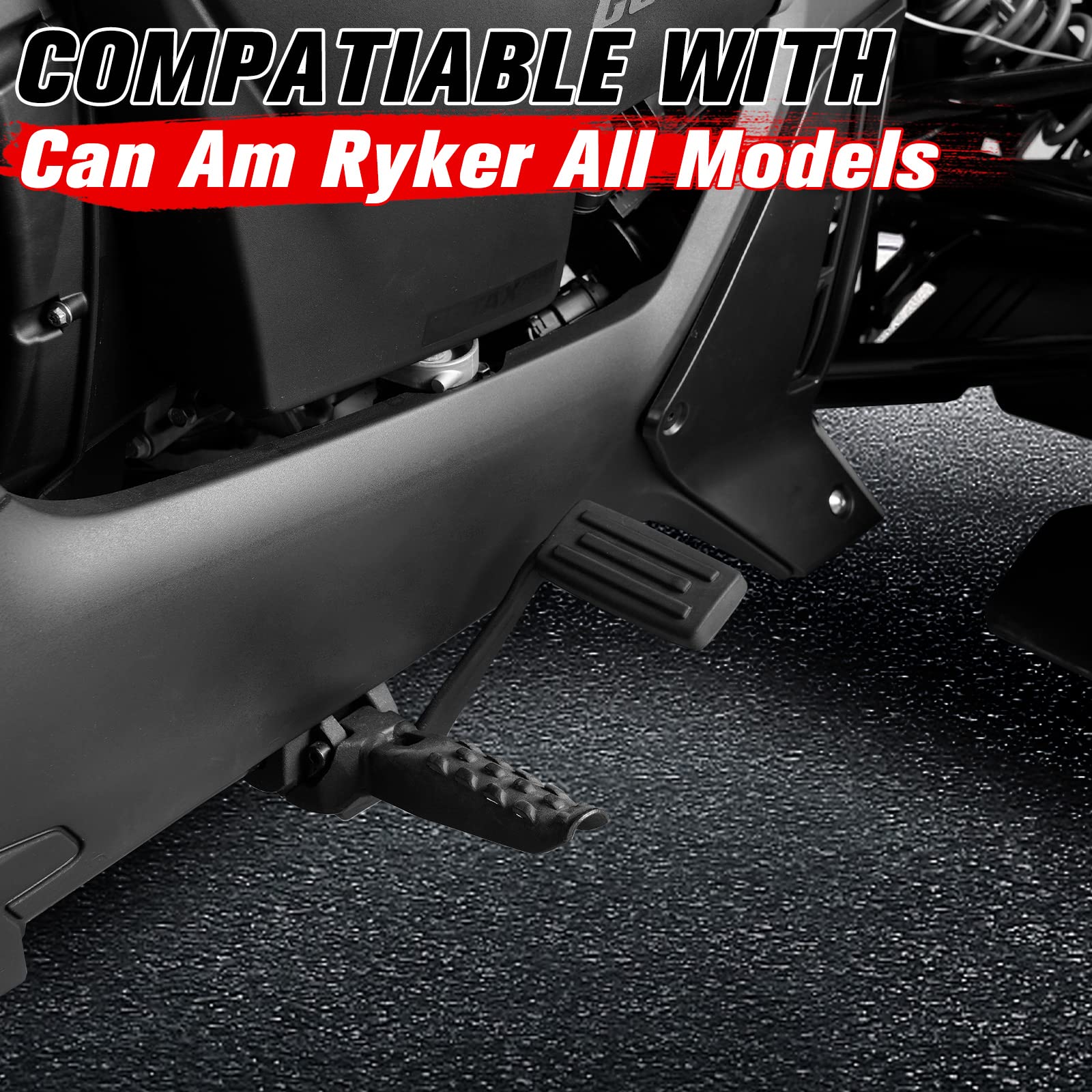 A & Utv Pro Larger Brake Pedal For Can Am Ryker All Models, Extended Brake Foot Rest Peg Footboards Accessories, Black, 1Pc