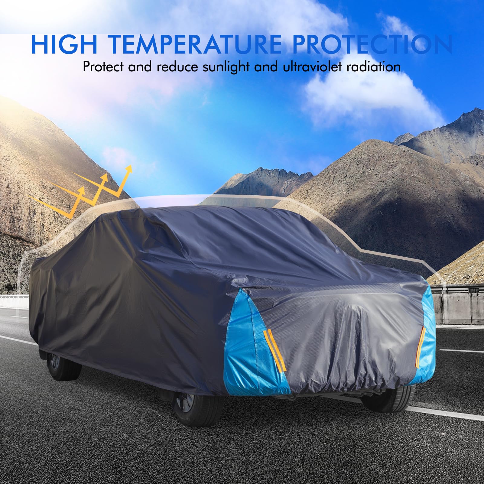 Truck Cover Waterproof All Weather For Automobiles, 6 Layers Outdoor Full Exterior Cover Rain Sun Uv Snowproof Protection (Lengt