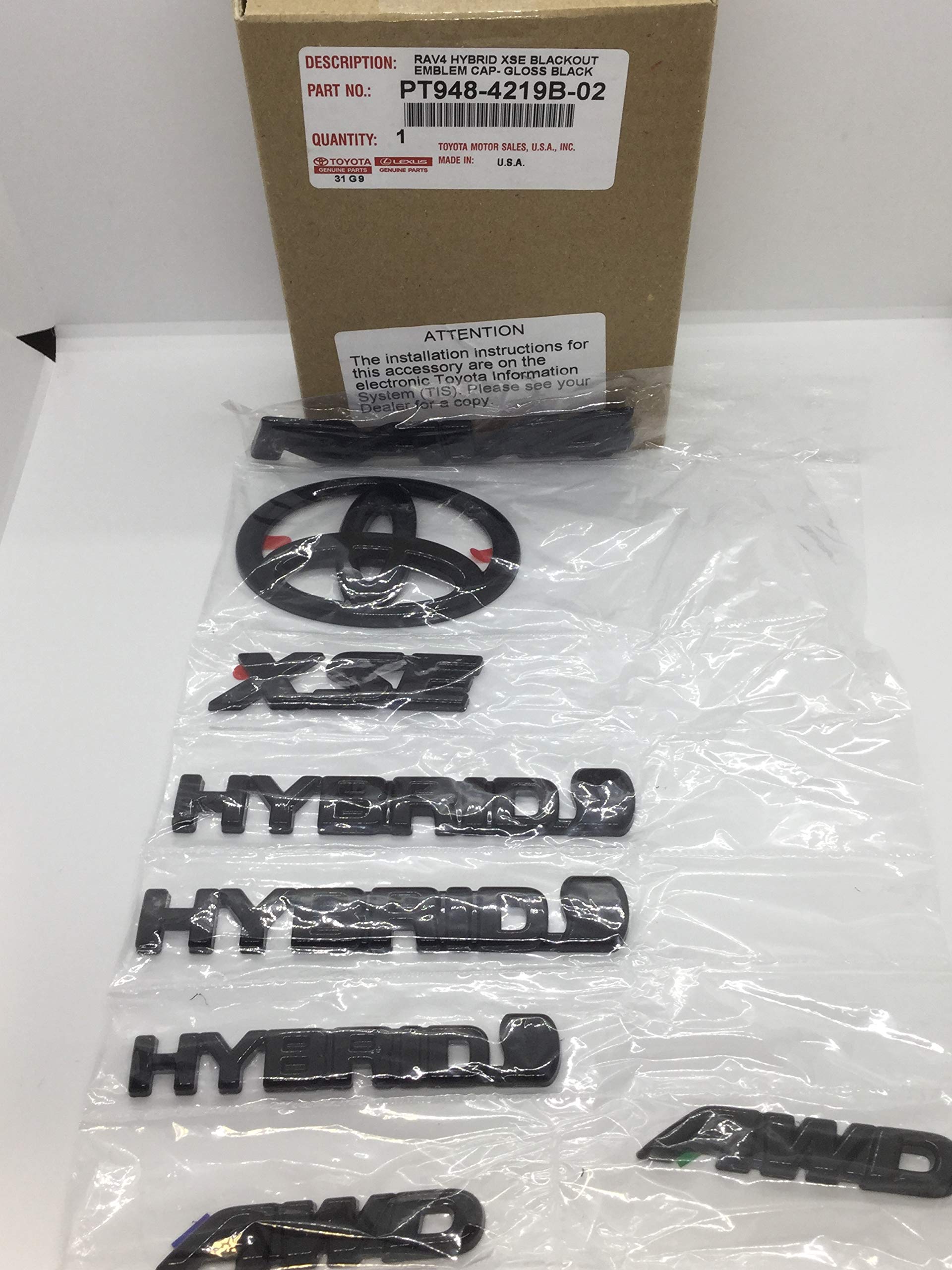 Toyota Black Plastic Chrome Car Emblem - Rear - Vehicle Specific