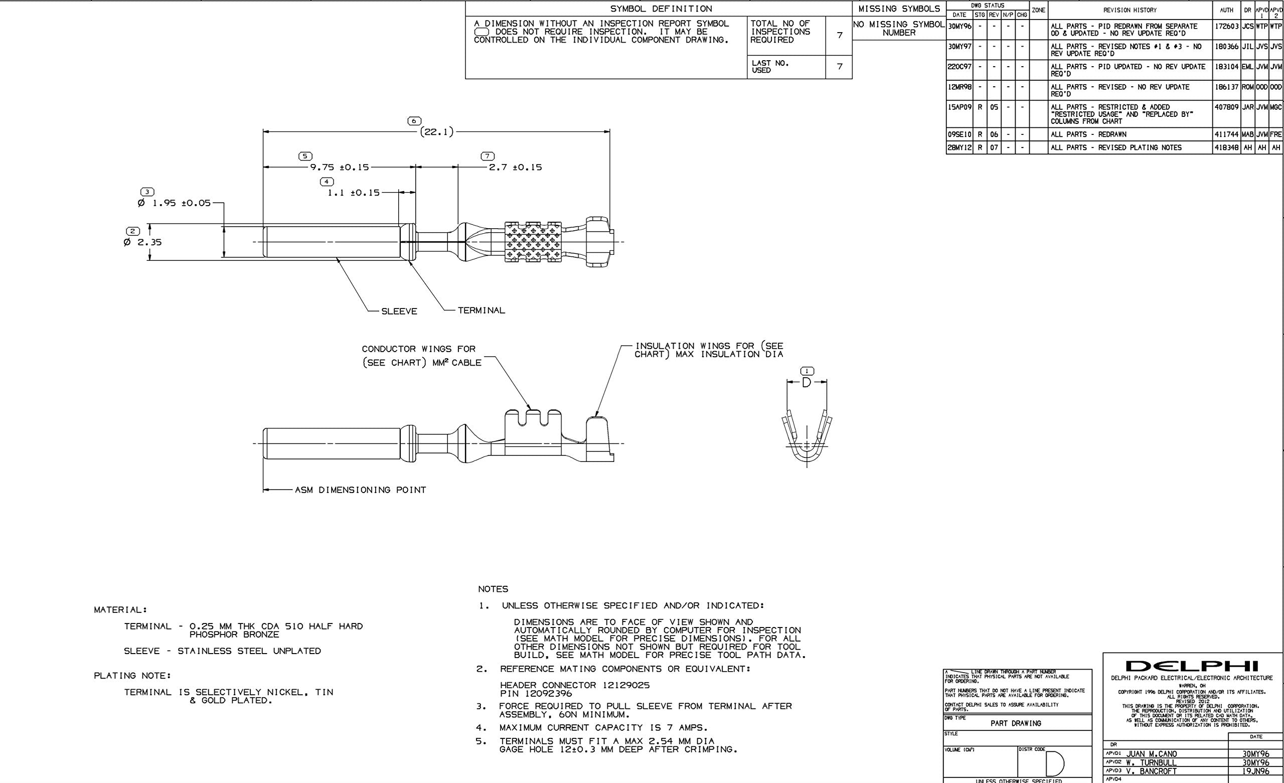 Aptiv Micro-Pack 100W 18 20 Ga, Pcm Terminals (Pack Of 12)
