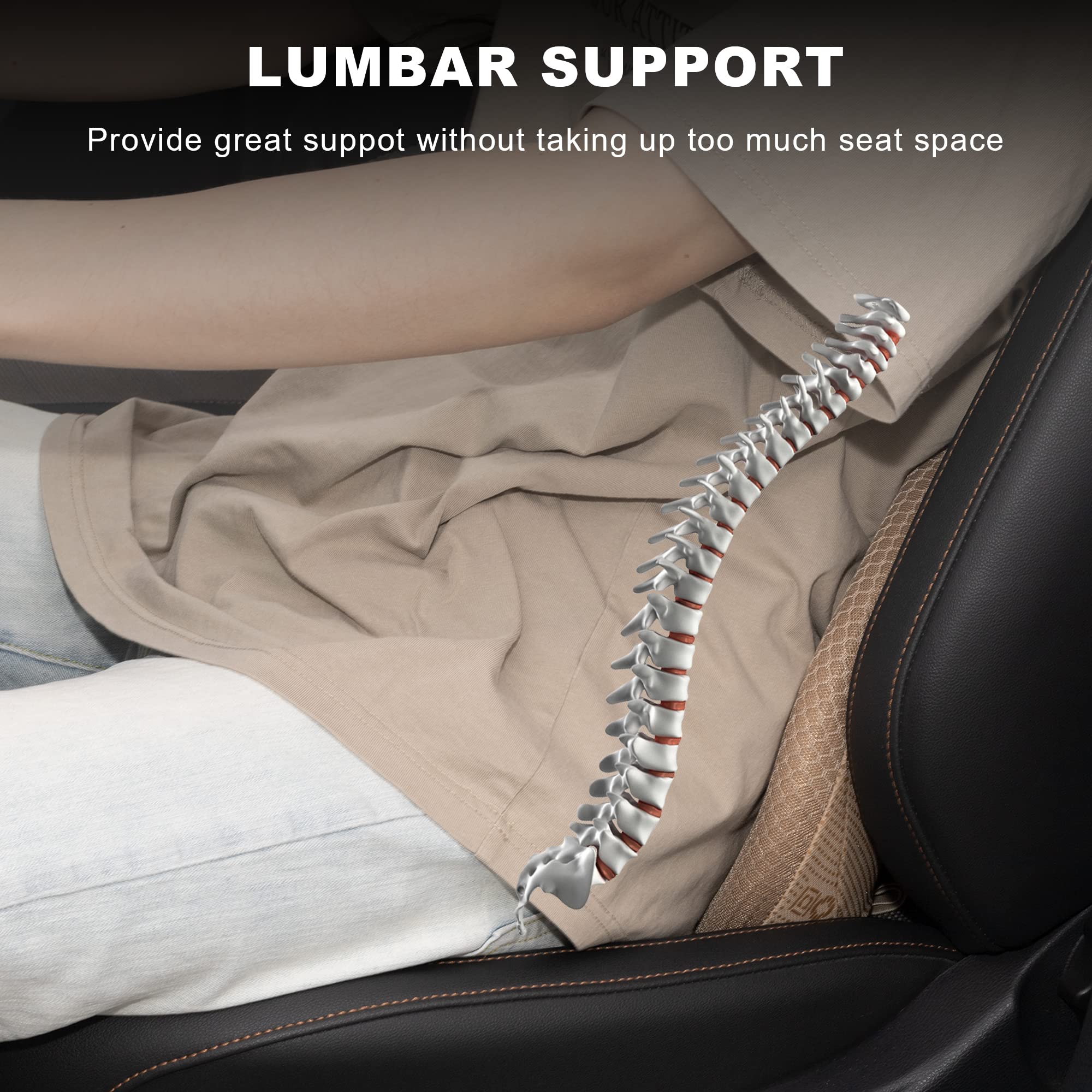 Livtribe Car Seat Cushion - Memory Foam Car Seat Pad - Sciatica & Lower Back Pain Relief - Car Seat Cushions For Driving - Road