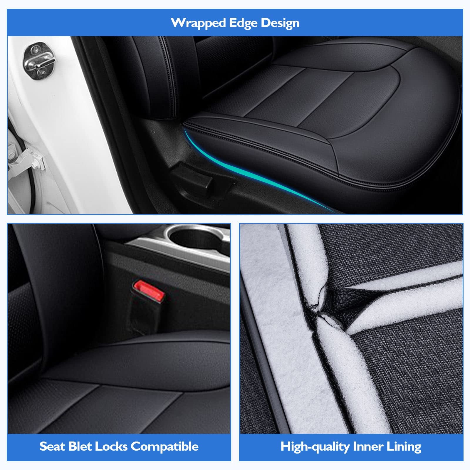 A-Premium Med Gray Leather Car Seat Cover Protector for Front Left Seat Bottoms Compatible with Toyota 4Runner 2003 2004 2005 2006 2007 2008 2009 7107235200B3