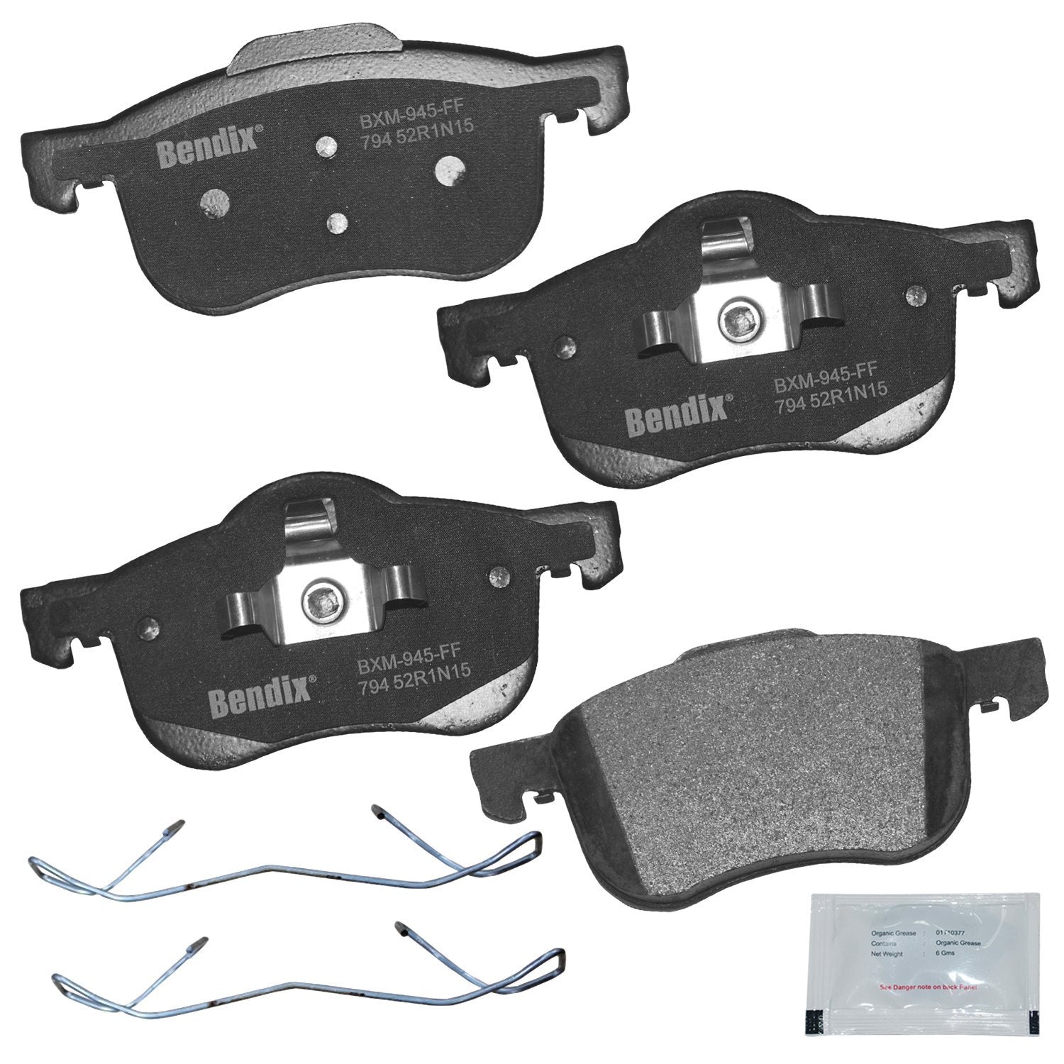 Bendix Priority1 Cfm794 Semi-Metallic Front Brake Pads For Volvo S60 2009-2001, S80 2006-1999, V70 2007-2001, Xc70 2007-2003