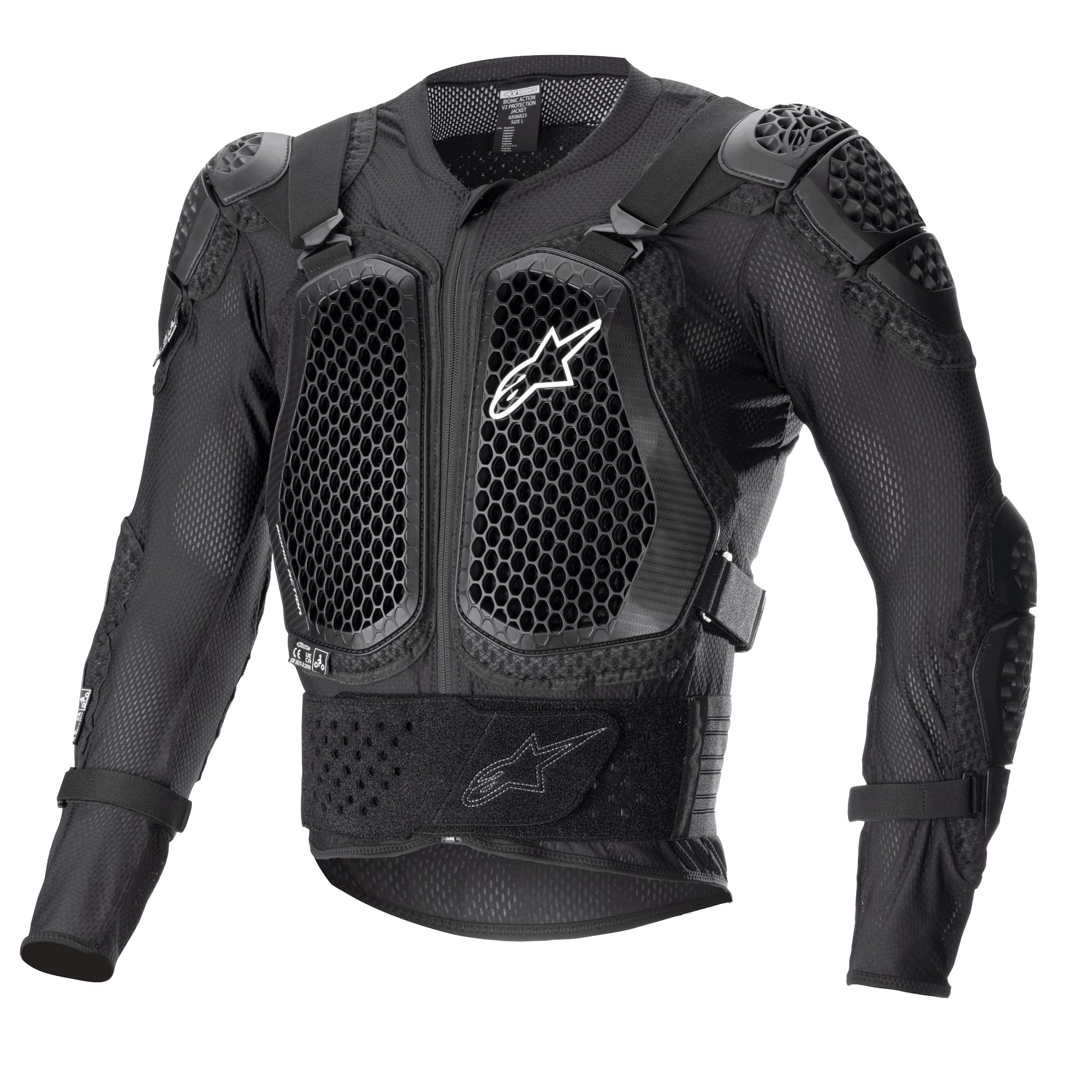 Alpinestars 6546823-10-LXL: Youth Bionic Action V2 Protection Jacket Black Lg/Xl