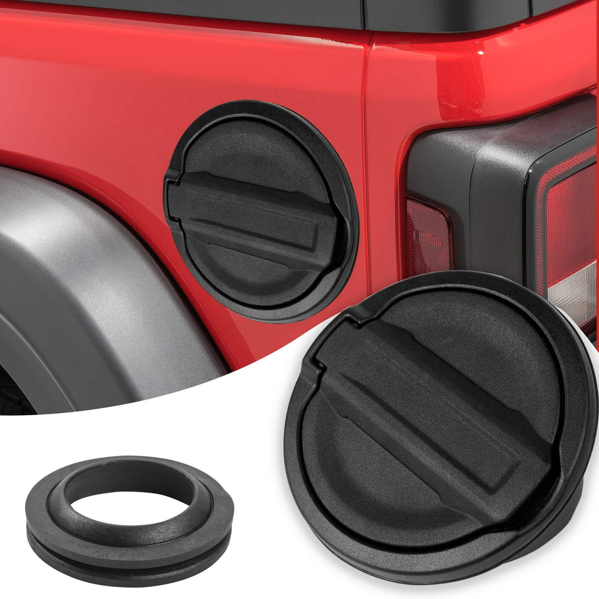 Gas Cap Fuel Door Gas Tank Cover for Jeep Wrangler JL 2018 2019 2020 2021 2022 2023 Sport Rubicon Sahara & Unlimited 2-Door 4-Do