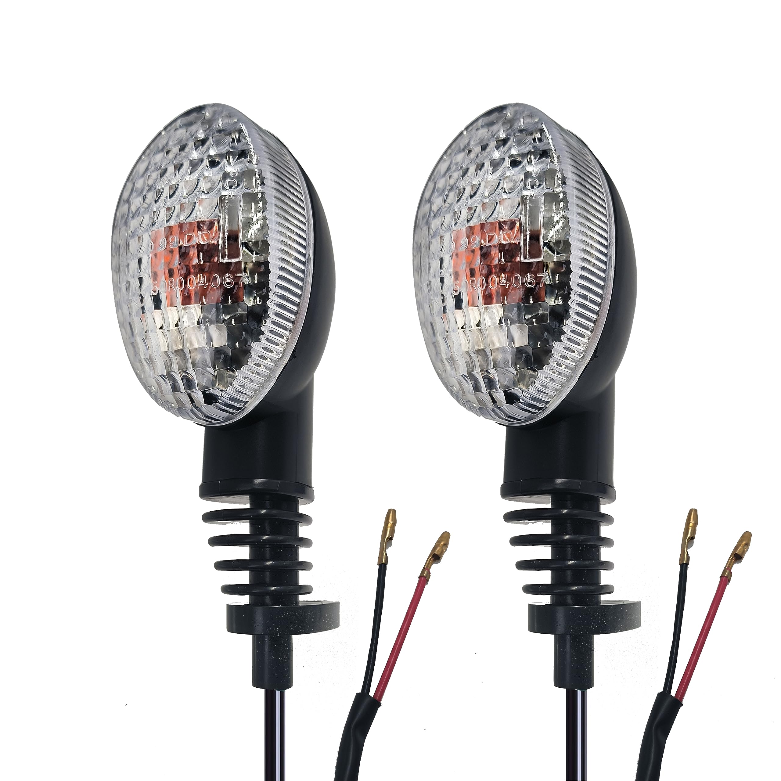 Vrweare Motorcycle Turn Signal Indicator Light Compatible With Kawasaki Ex250R Ninja 250 250R Klx250S Klx250Sf Vn650 Vulcan S Front/Rear Blinker Lamp (Transparent Shell)