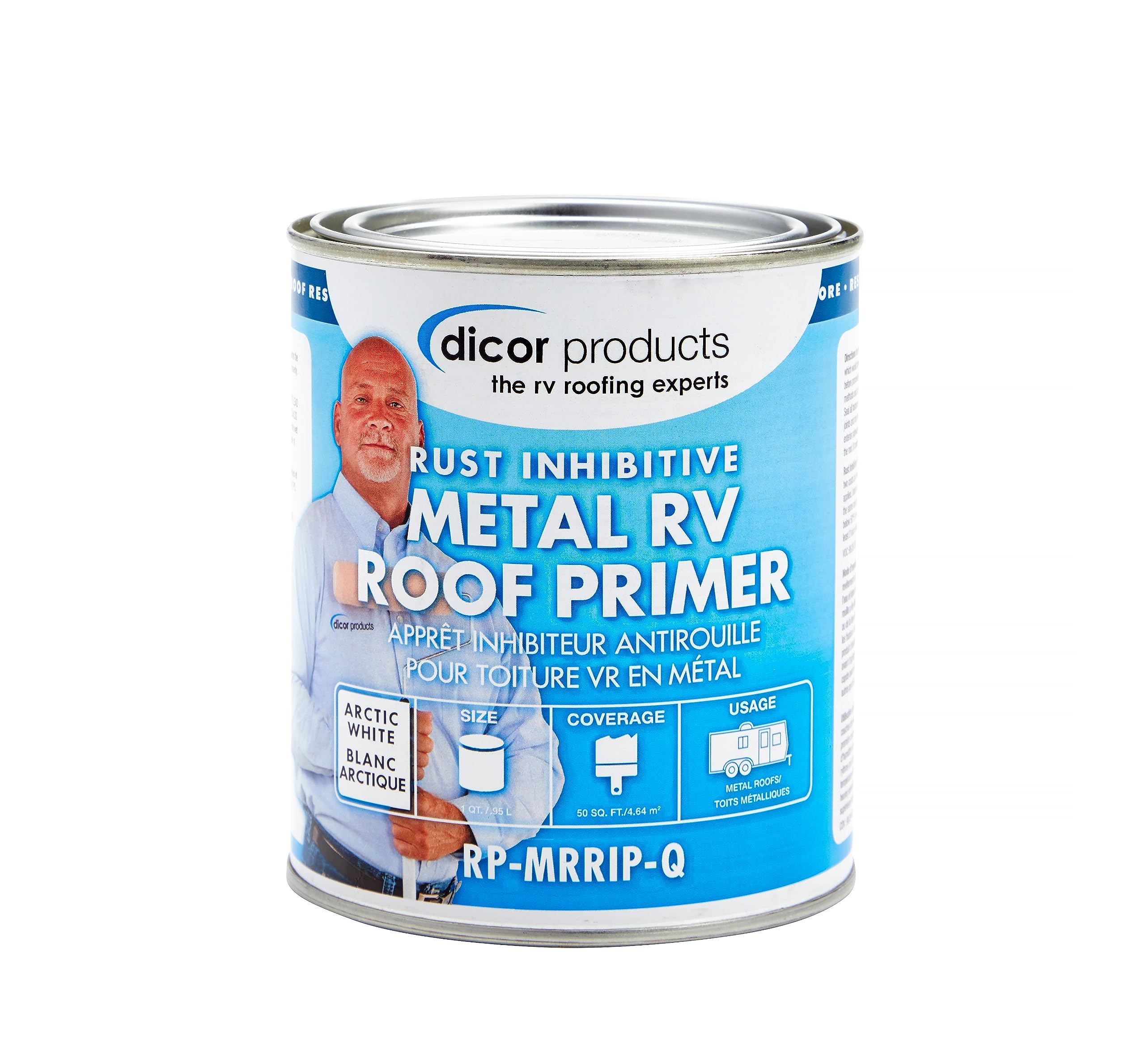 Dicor RP-MRRIP-Q Metal Roof Rust Inhibitive Primer - Arctic White, 1 Quart