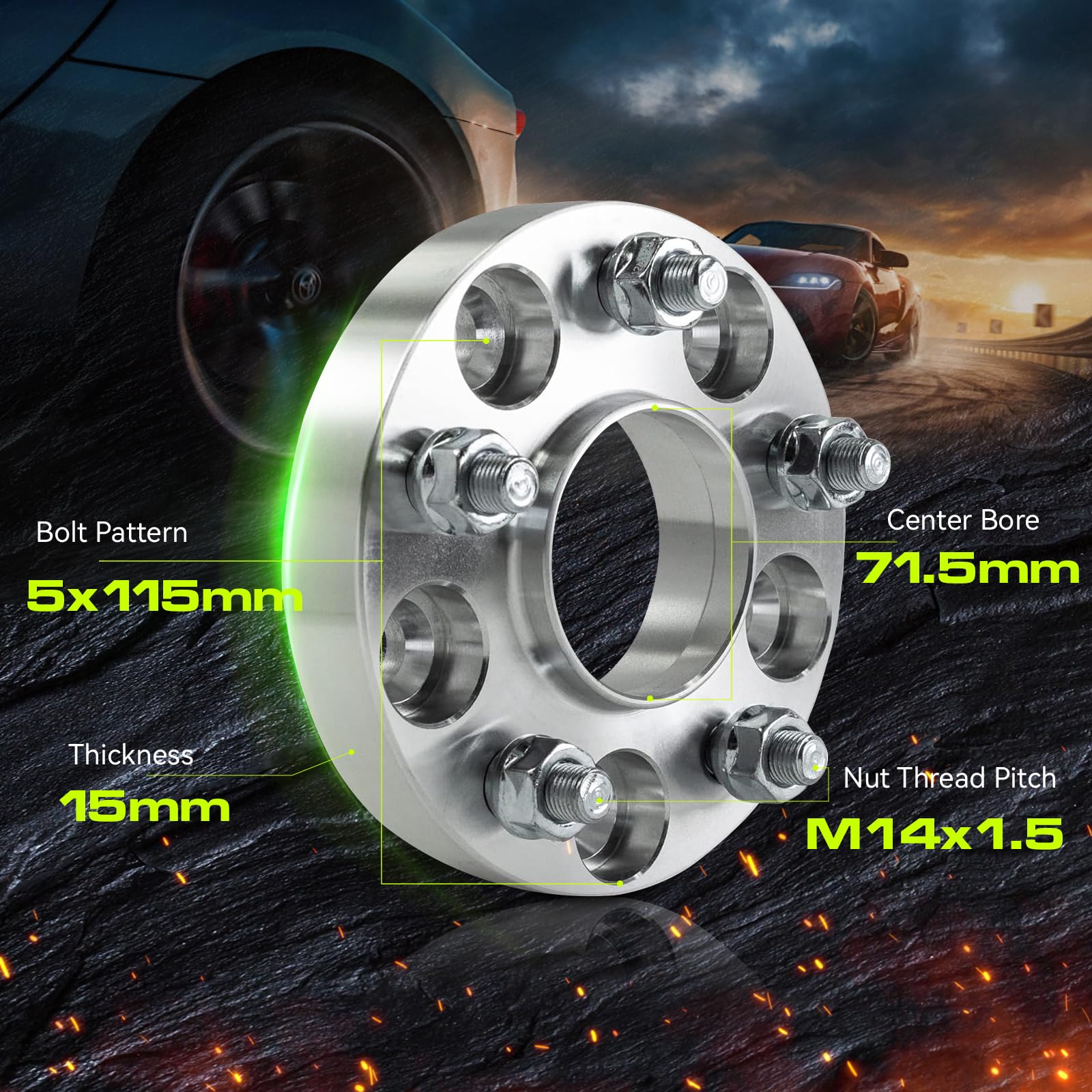 Customadeonly 15mm Hubcentric Wheel Spacers 5x115 Compatible for Dodge Charger 2006-2022, Challenger 2008-2022, Magnum 2005-2008