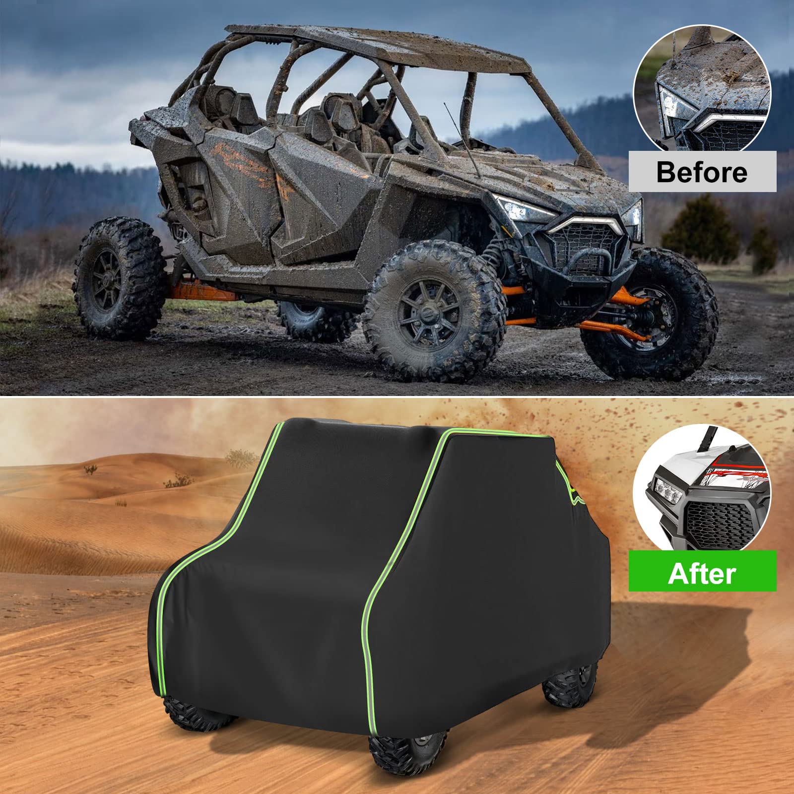 Qunsunus For Polaris Rzr Cover 4 Seater Compatible With Polaris Rzr Xp 4 Turbo/For Polaris Rzr Xp 4 1000 Cover With 420D Oxford