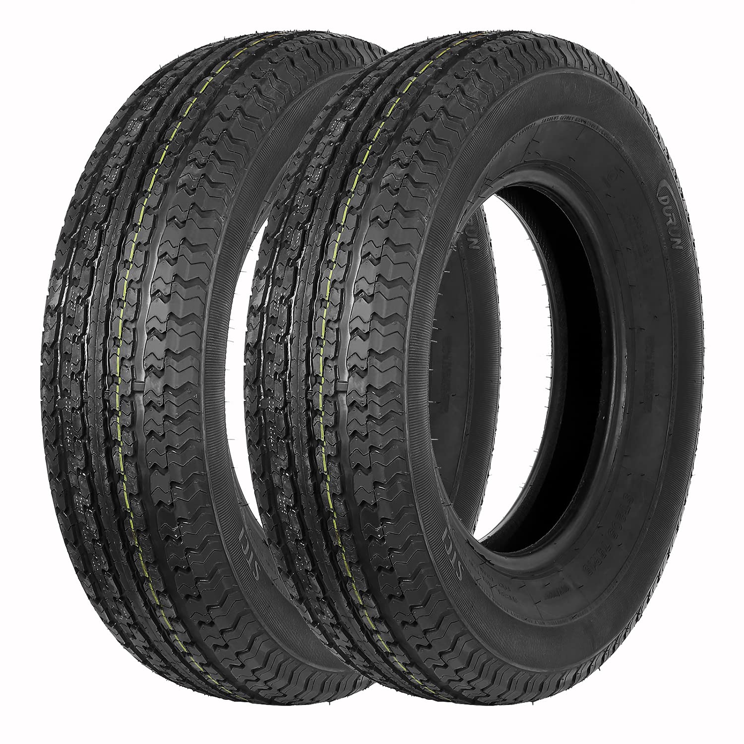 Set Of 2 Durun St205/75R15 Radial Trailer Tire, 205 75R15 St 205/75R15, 8 Ply Load Range D, 107N