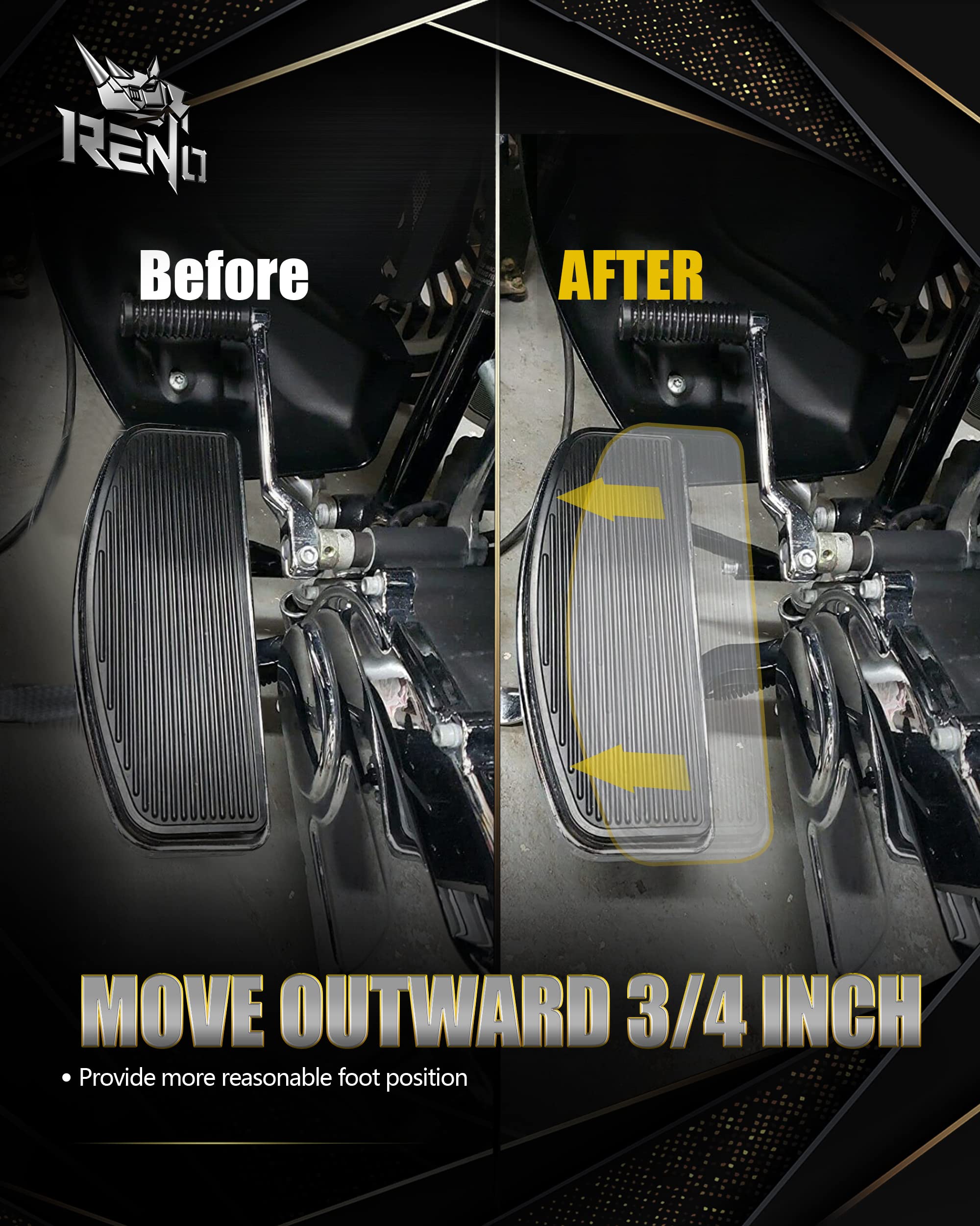 RENO 3/4'' Driver Floorboard Extension Kit,Extension Spacer Compatible Touring FLHR C XS SE5 6 | FLHT C P CU CUL CUTG | FLHTCUSE