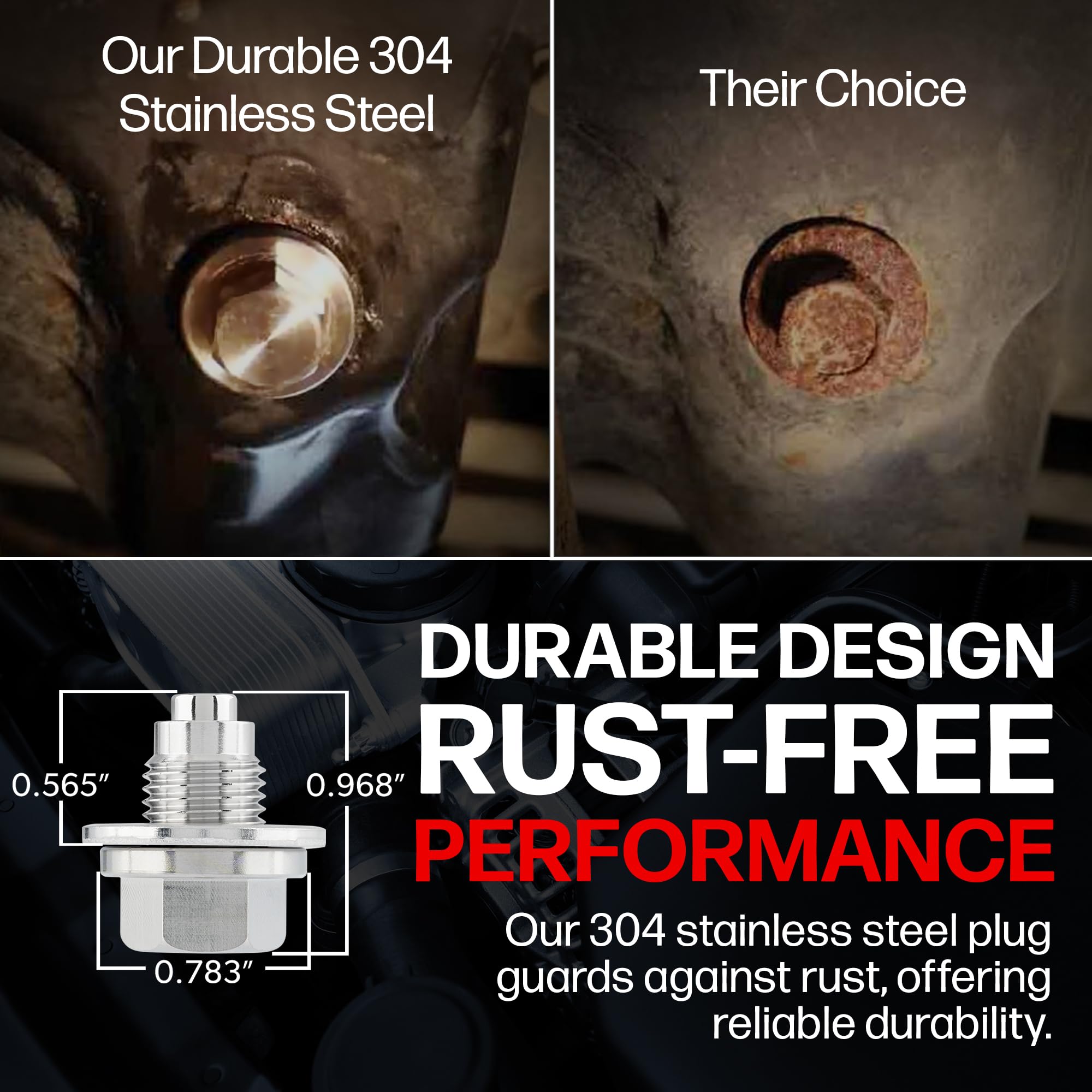 Votex - Made In Usa - M12 X 1.25Mm Magnetic Engine Oil Drain Plug Fits Infiniti, Lexus, Nissan, Toyota - Stainless Steel - Part