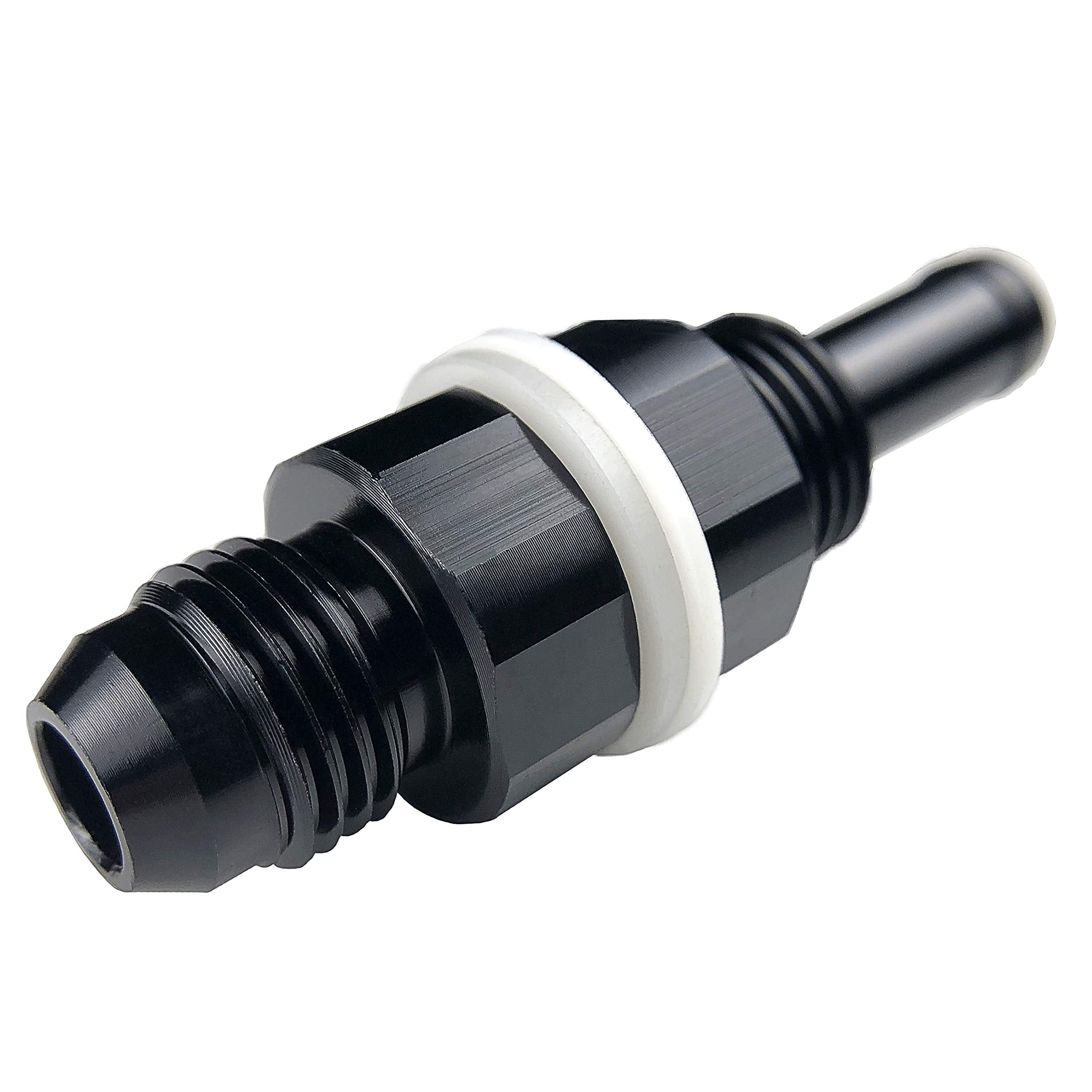 8An Female To 3/8 Hose Barb Fittings Adapter Aluminum Fuel Line -8 An Female To 3/8' Push On Barb Connector Black Anodized