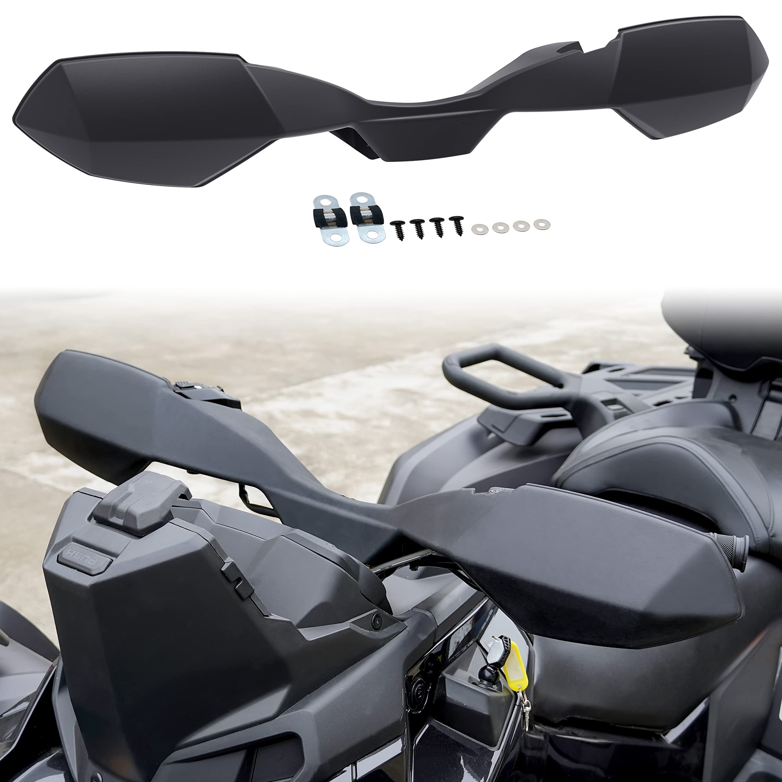 Sautvs Black Handguards Protector Wind Deflector For Can Am Outlander, Plastic Hand Guards Air Deflector Kit For Can-Am Outlande