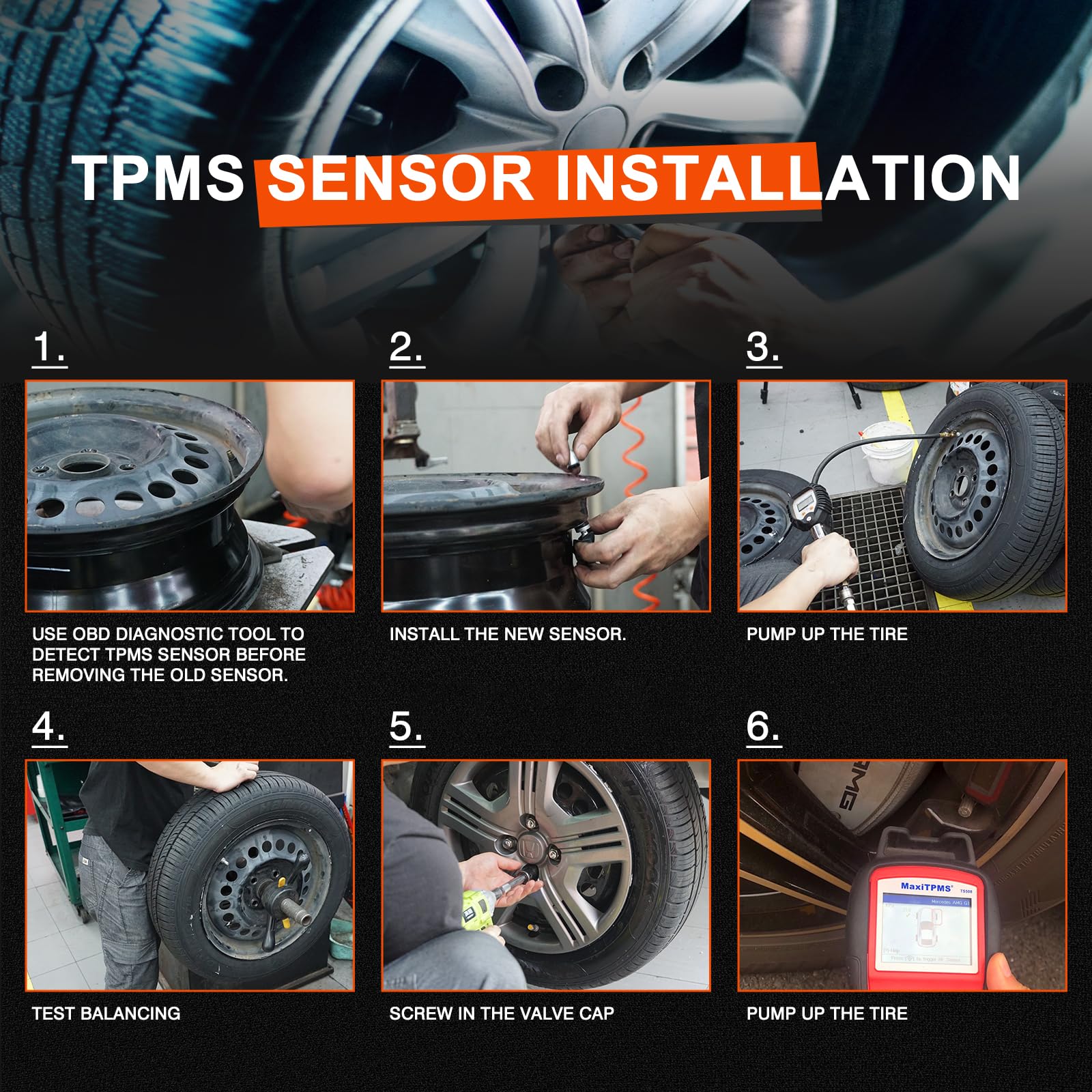TPMS Sensor for Toyota Sienna 2006-2020, Sequoia 2006-2017, Tundra 2006-2017, 315MHz Pre-Programmed Tire Pressure Sensors Replac