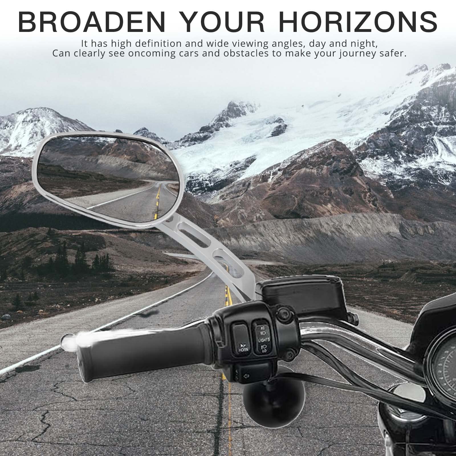 8Mm Chrome Motorcycle Rearview Side Mirrors For Harley Davidson Street Glide Cruiser (Chrome)