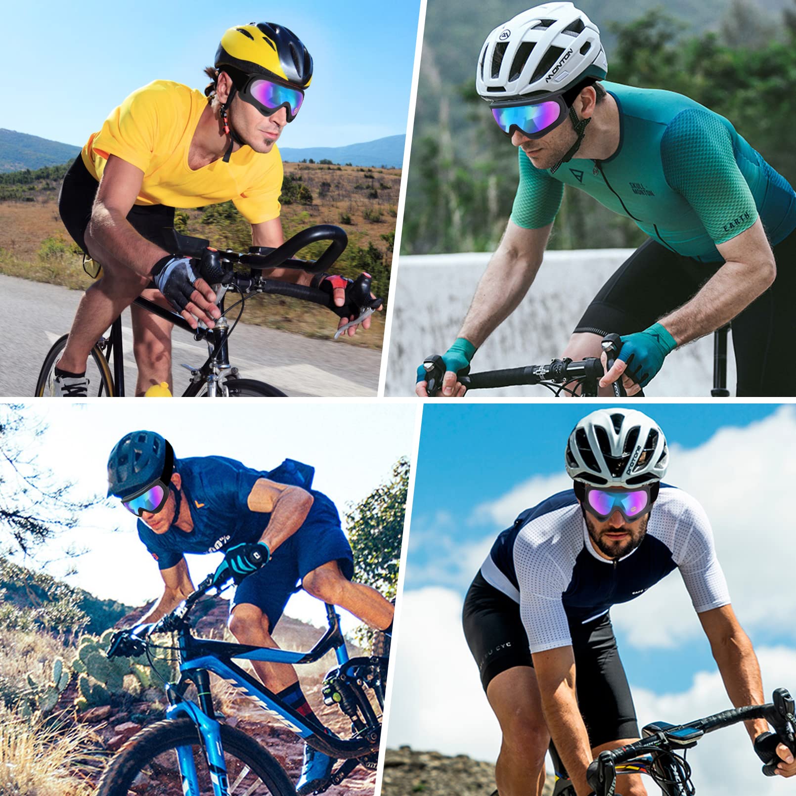 Lmavag Atv Goggles Dirt Bike Goggles Motorcycle Motocross Goggles Riding Off-Road Goggles Racing Mx Bike Goggles Ski Uv400 Anti-Fog Impact-Resistant Dustproof Goggles Kids Youth Adult Men Women 2 Pack