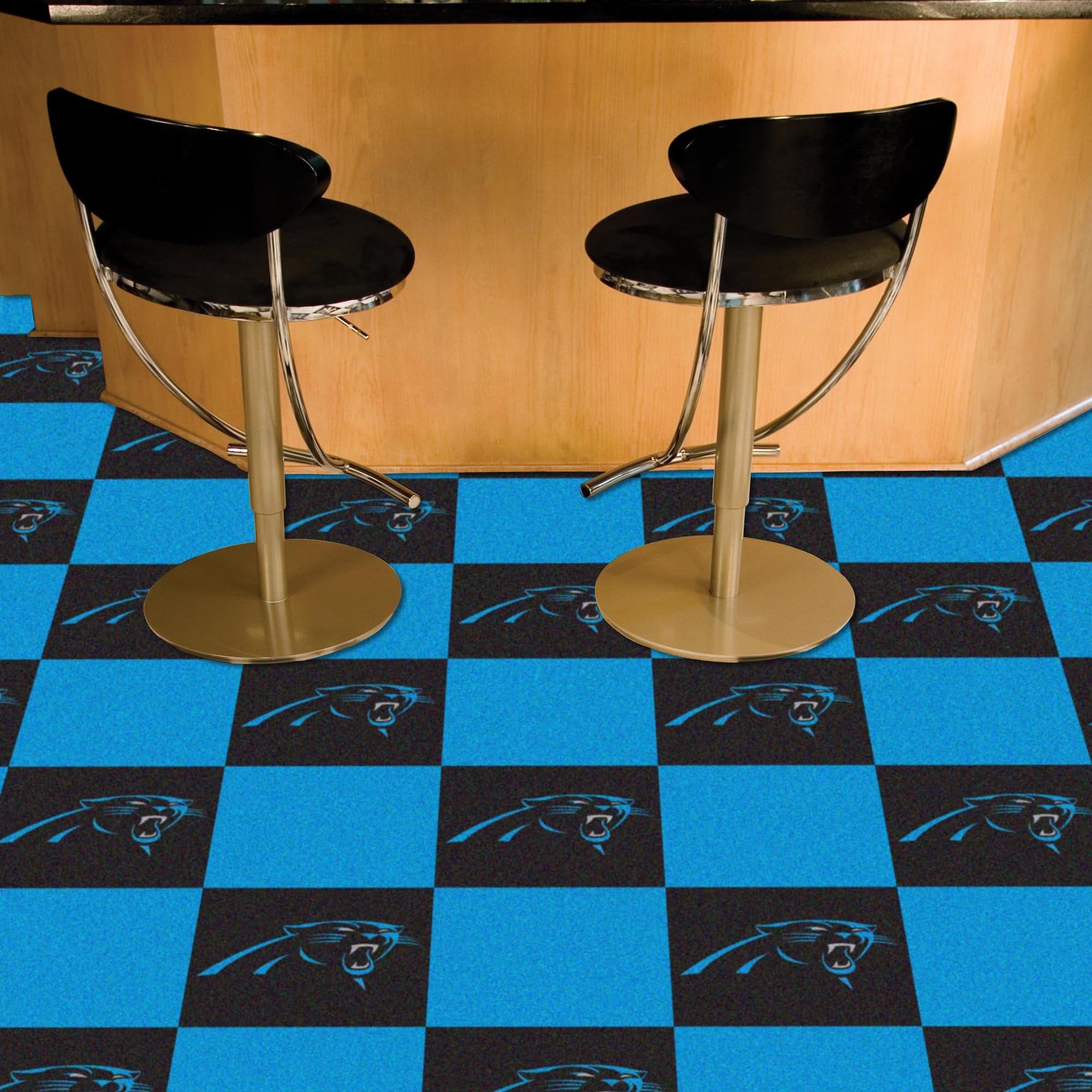 Fanmats 8549 Carolina Panthers Team Carpet Tiles - 45 Sq Ft.