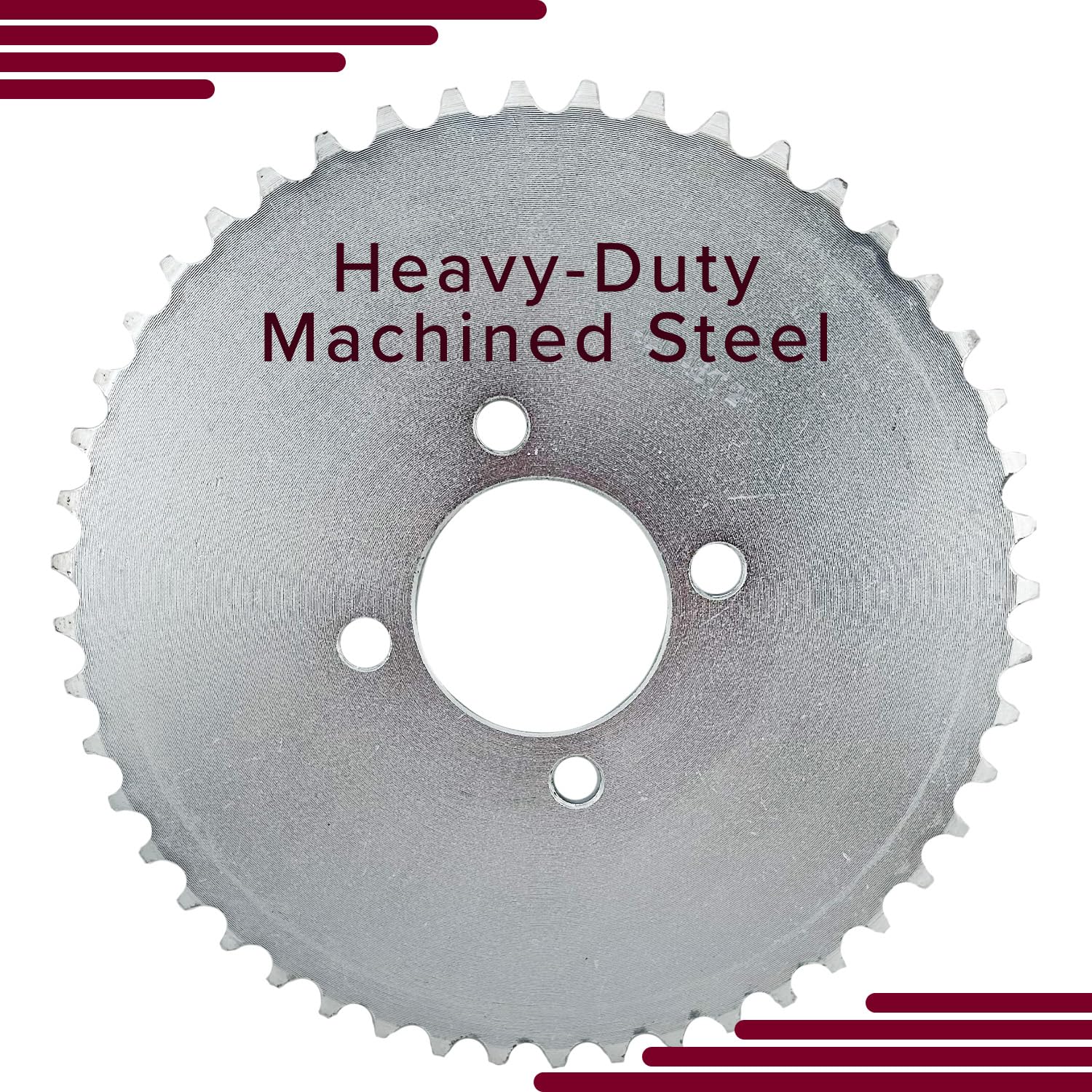 Alveytech Rear Wheel #40/41/420 Chain 48 Tooth Sprocket For Go-Karts - Replacement Mini Bike Accessories, Durable Metal, Gas Engine Power 4-Wheeler Parts, Pit Mod Dirt Bikes Quad, Diy Mount Install