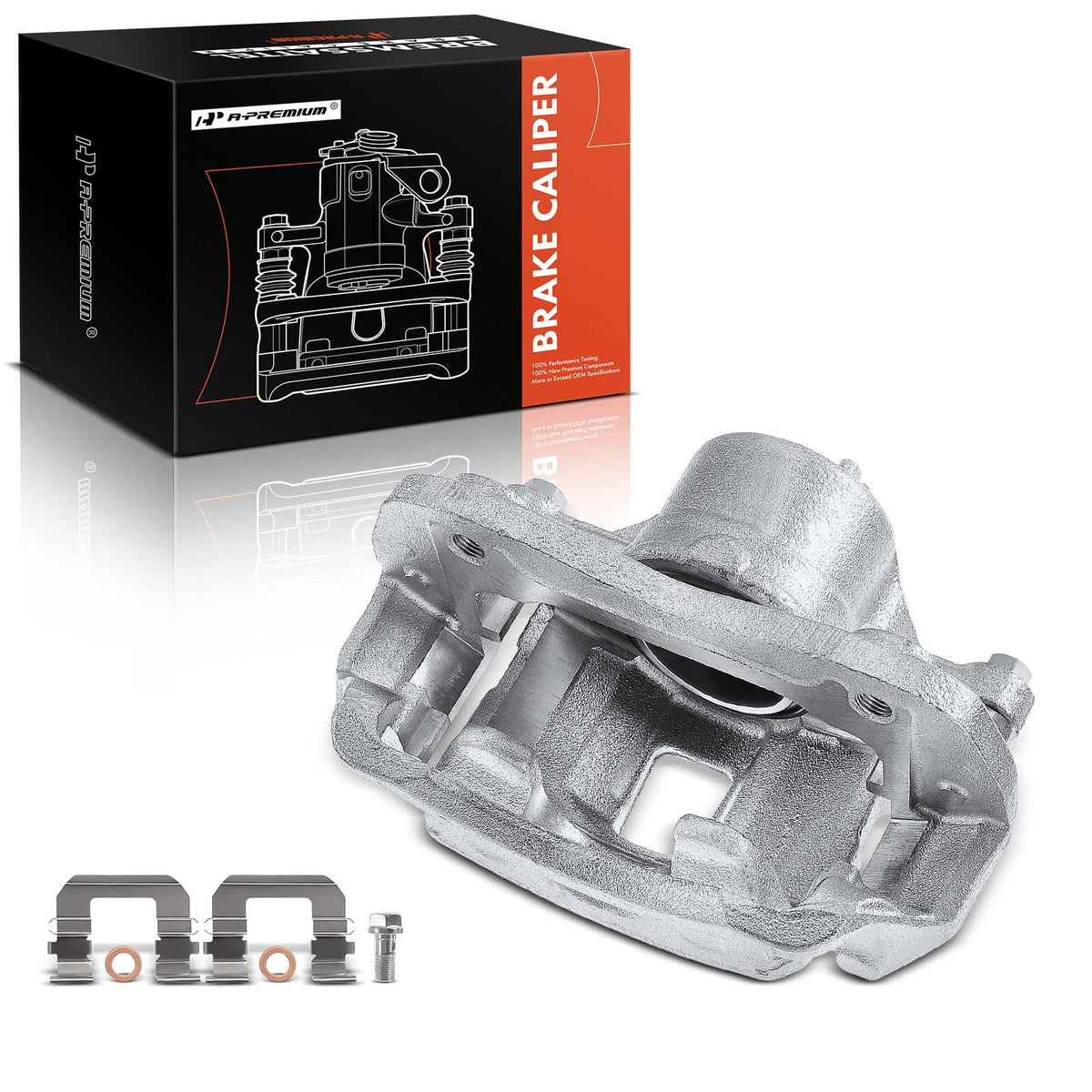 A-Premium Disc Brake Caliper Assembly with Bracket Compatible with Select Hyundai and Kia Models - Elantra, Sonata, Soul, Optima