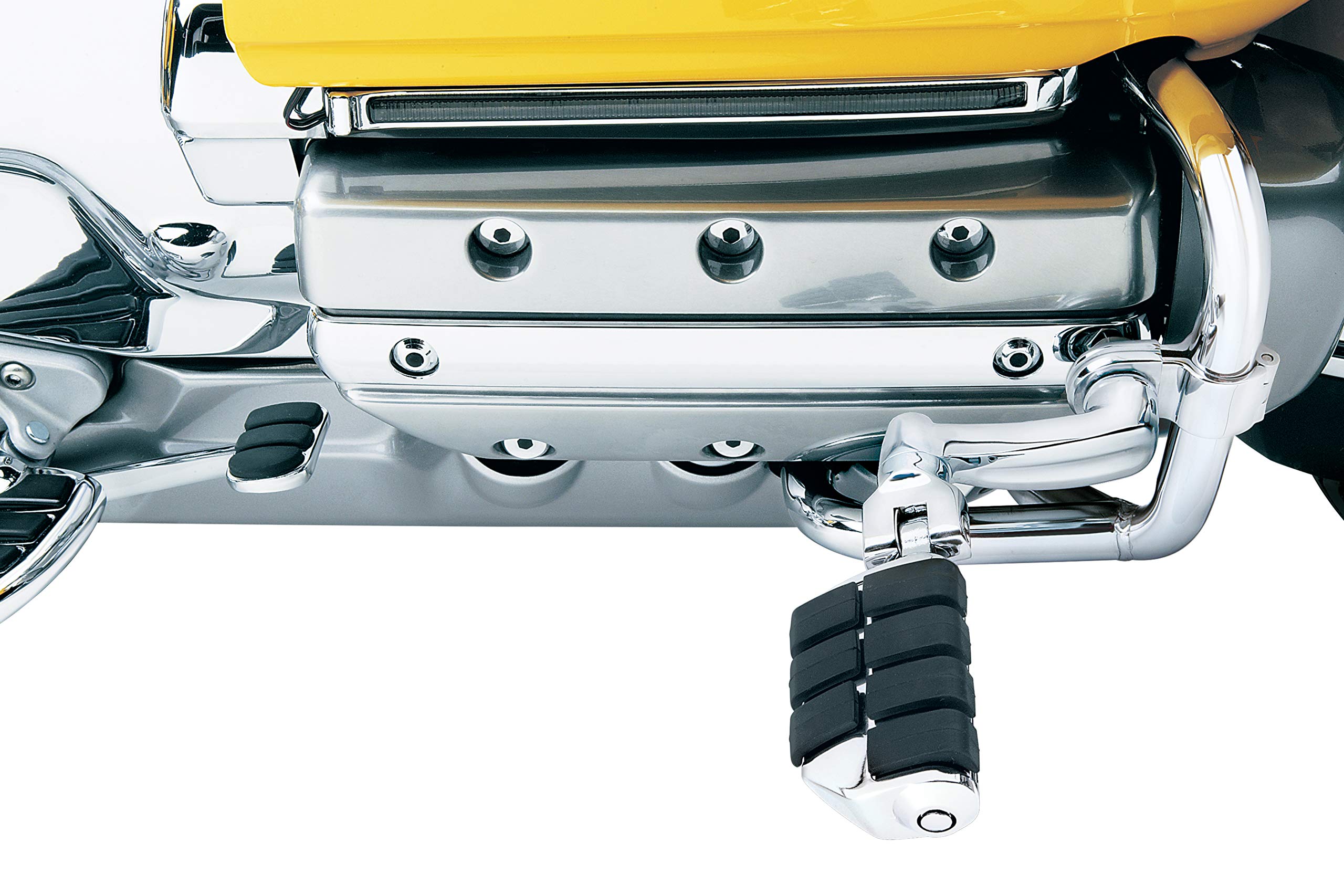 Kuryakyn 7980 Motorcycle Foot Controls: Longhorn Offset Dually Highway Pegs with Magnum Quick Clamps for 1&quot; Engine Guards/Tubing, Chrome, 1 Pair