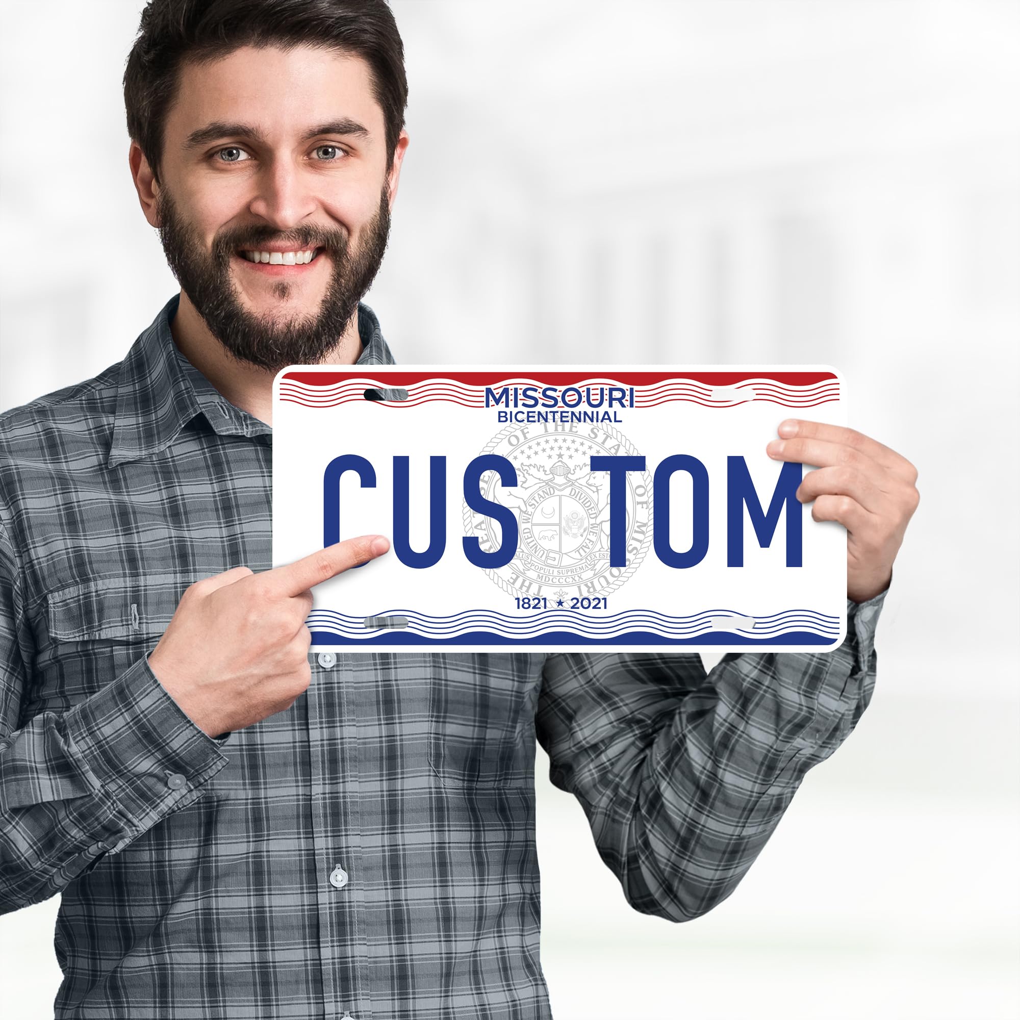 Custom Missouri License Plate, Personalized License Plates For Car, 6X12 Inch, Rust-Free Fade Resistant Aluminum, Usa Made By My